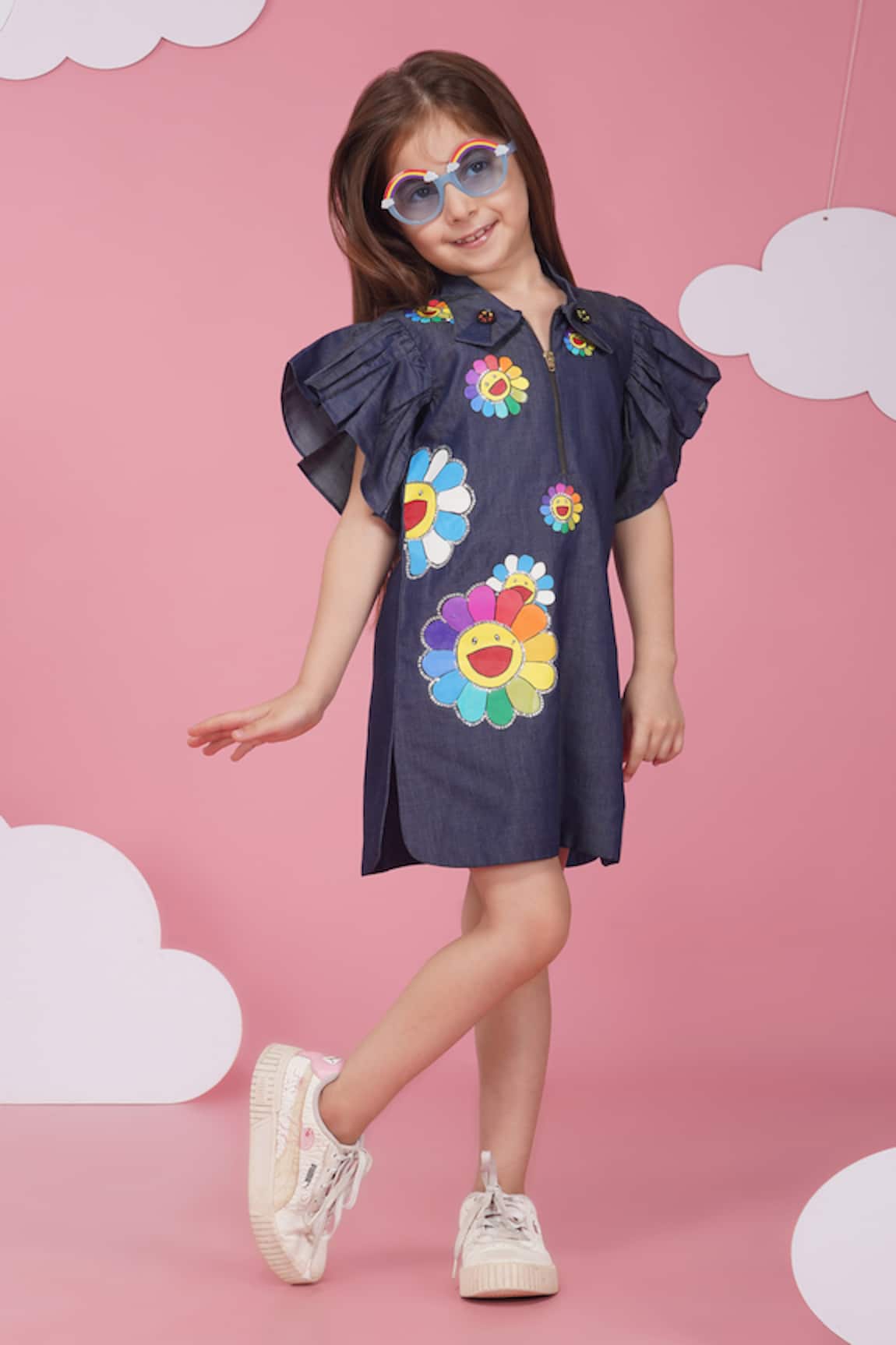 Hoity Moppet Blue Floral Designer Dress 