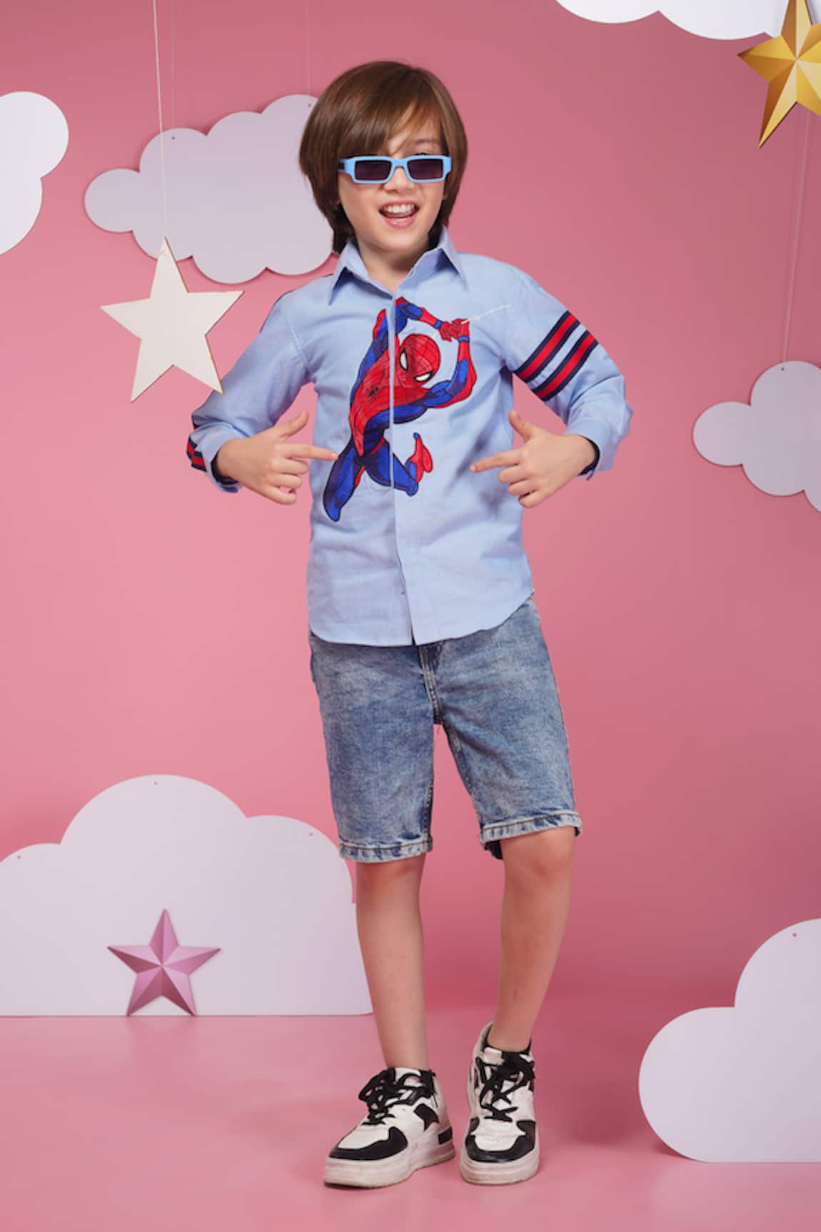 Hoity Moppet Spider-verse Light Blue Shirt 