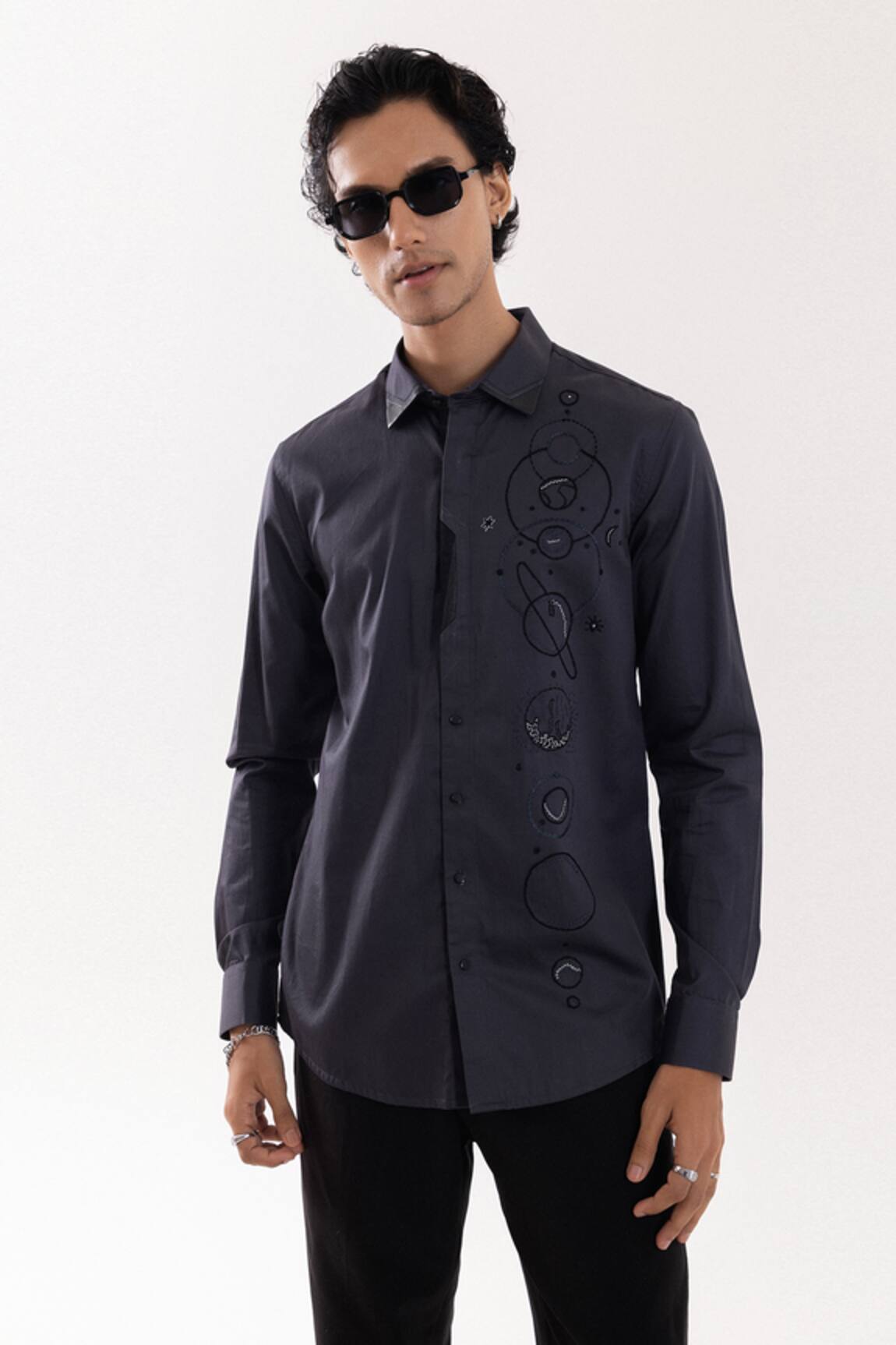 Paarsh Charcoal Grey Designer Shirt 