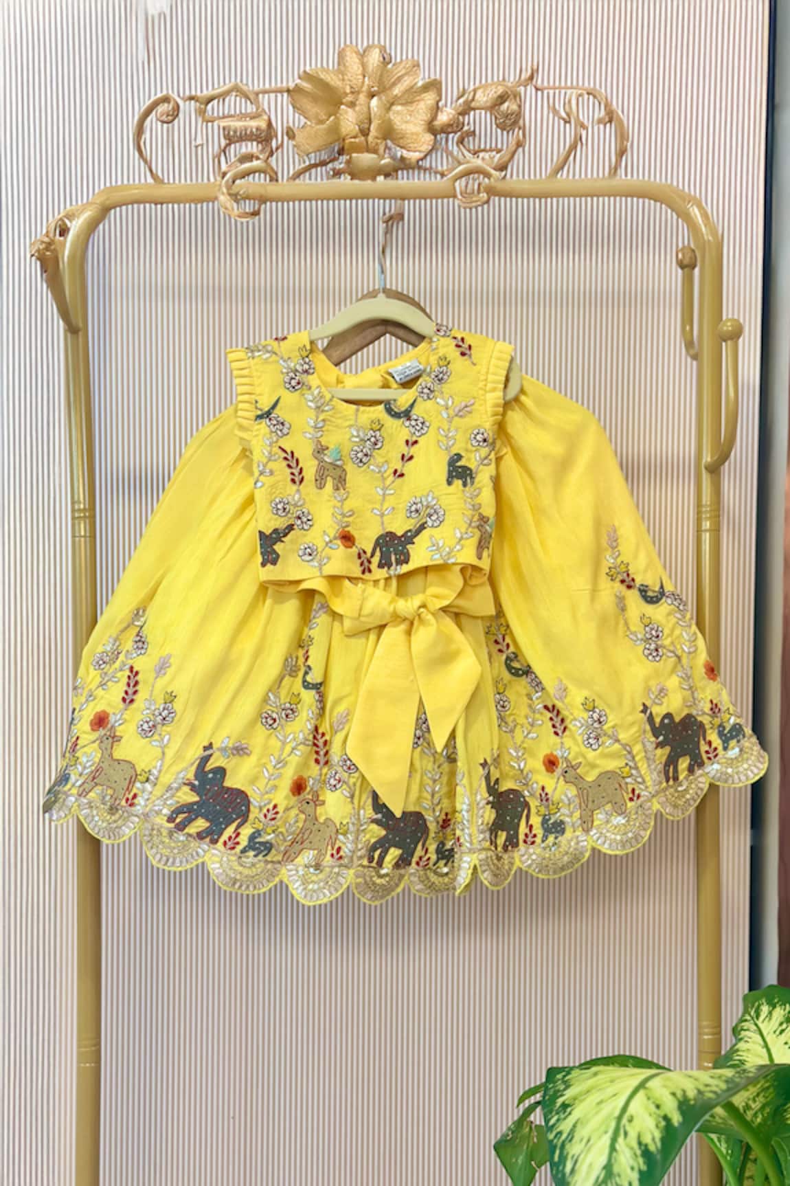 Rage Attire-Sweta Saria Yellow Embroidered Blouse & Lehenga Set 