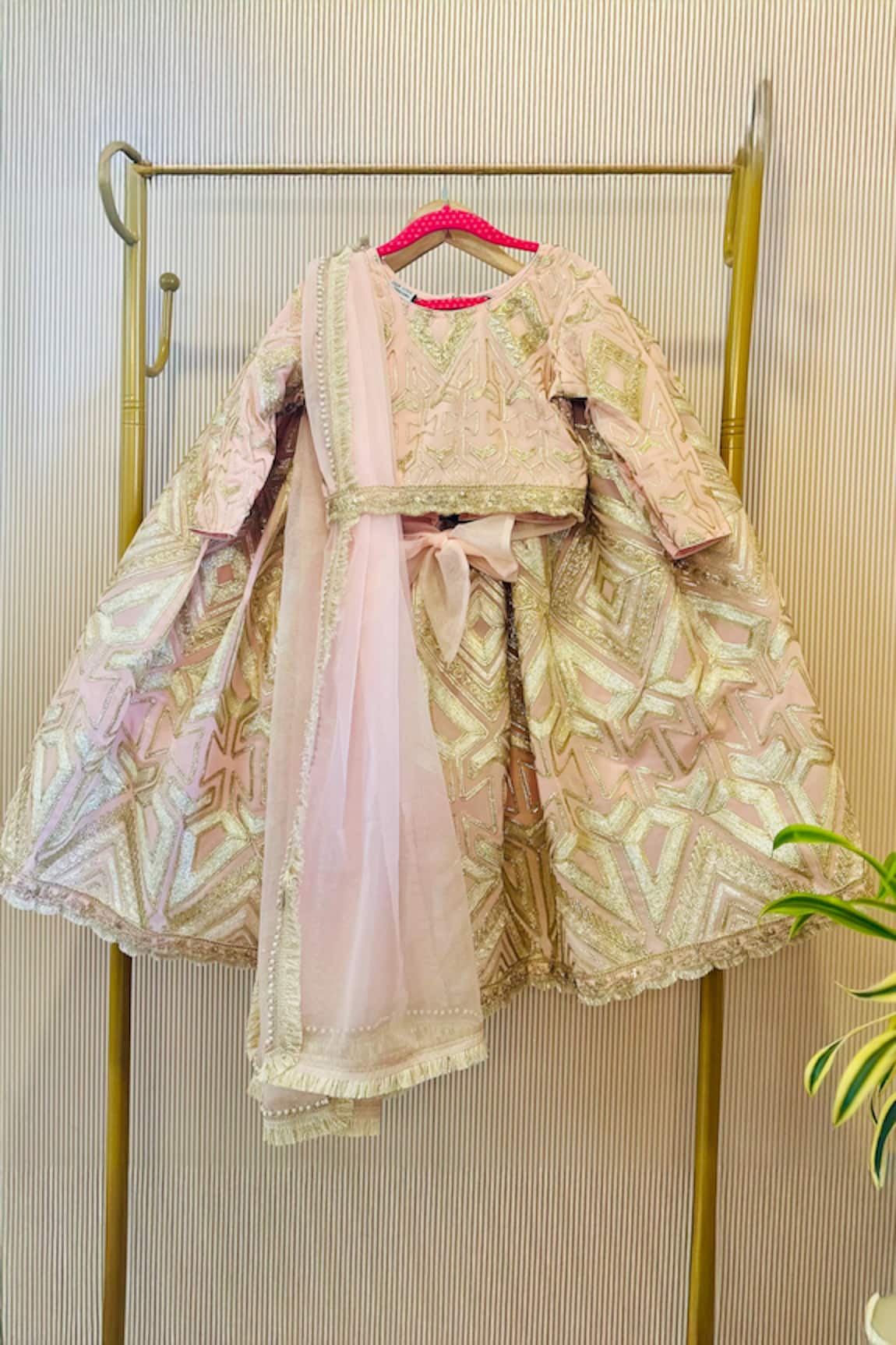 Rage Attire-Sweta Saria Baby Pink Embroidered Lehenga Set 