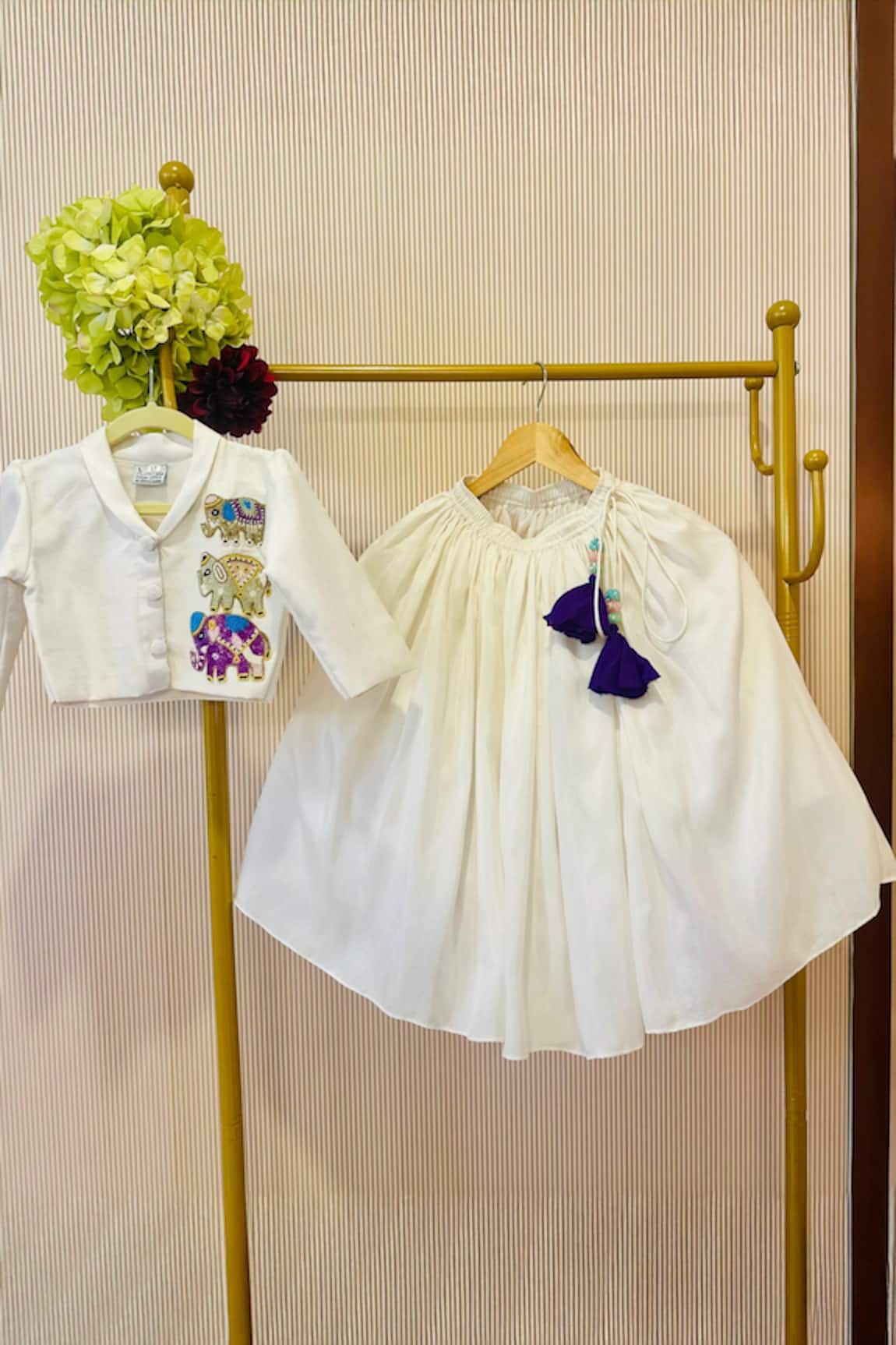 Rage Attire-Sweta Saria Ivory Elephant Embroidered Lehenga Set