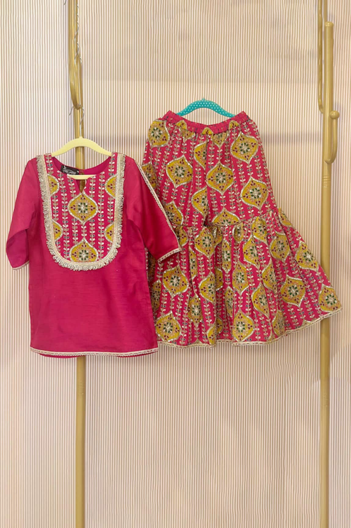 Rage Attire-Sweta Saria Rani Pink Designer Kurta & Sharara Set 