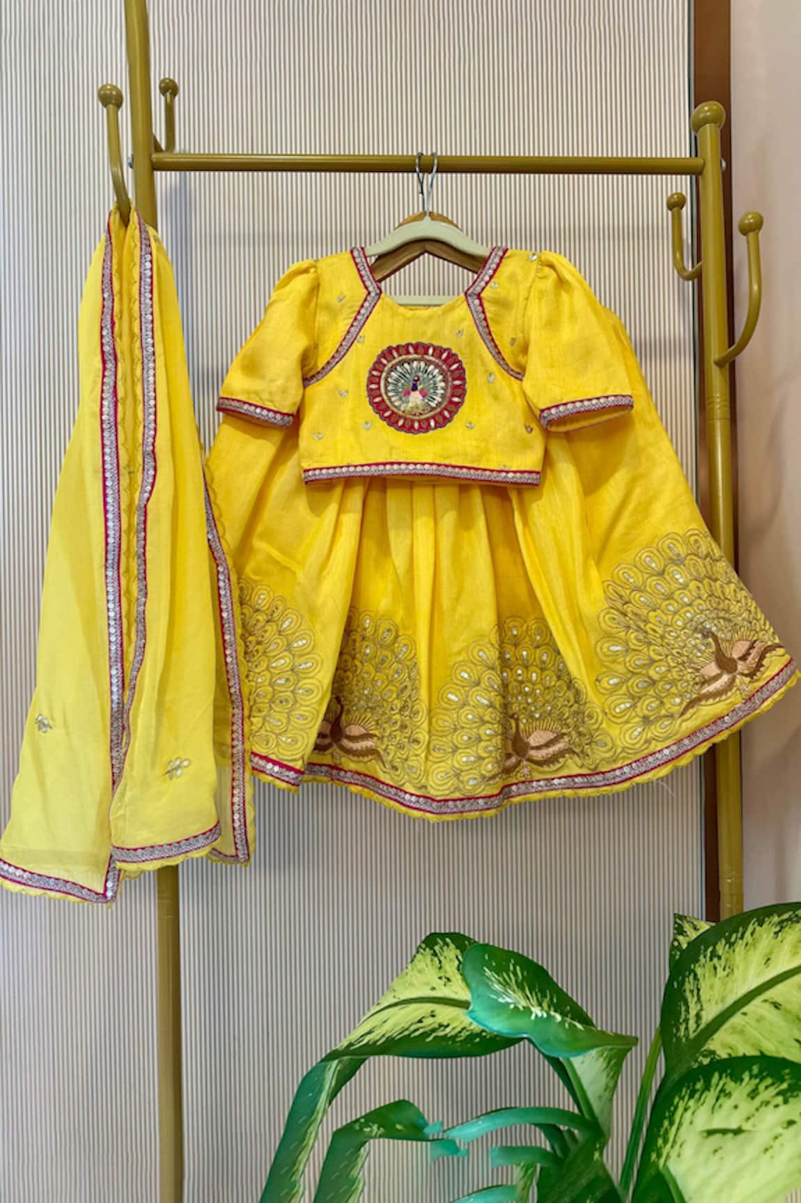Rage Attire-Sweta Saria Yellow Embroidered Lehenga Set 