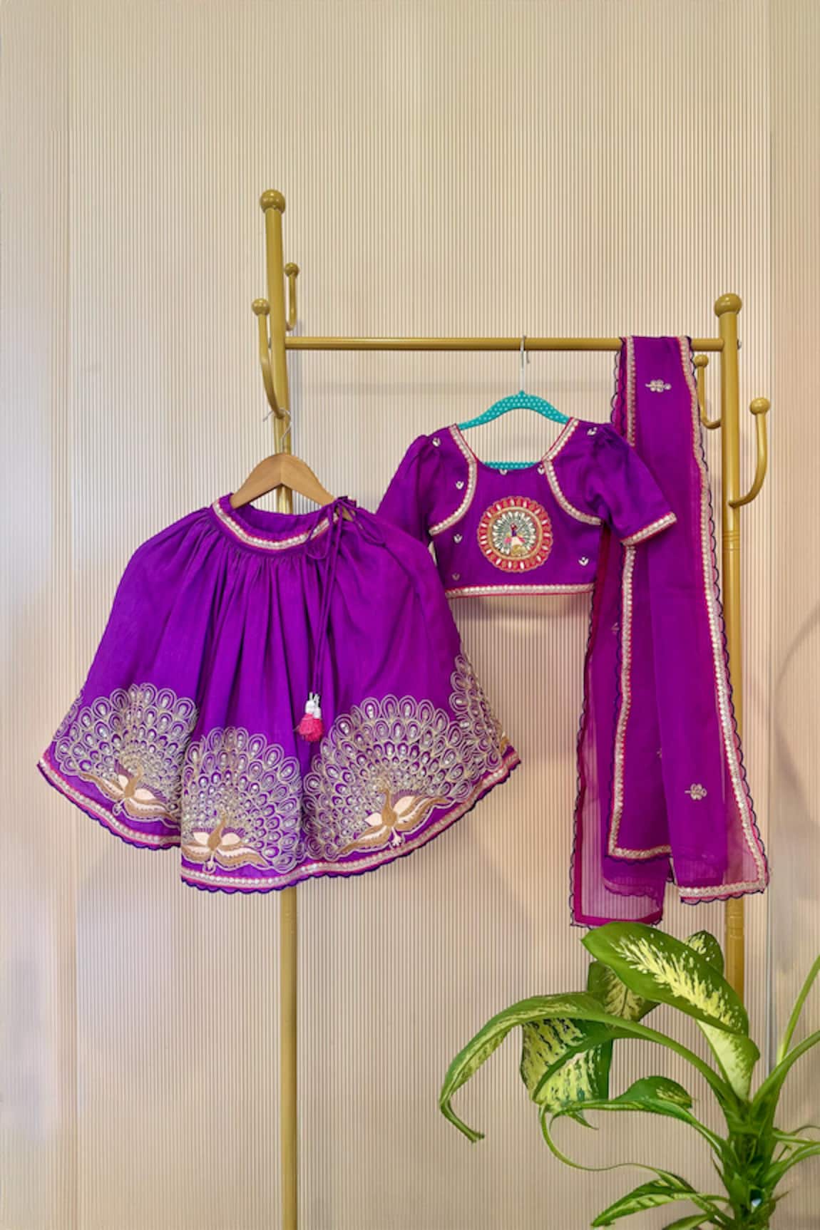 Rage Attire-Sweta Saria Purple Embroidered Lehenga Set 