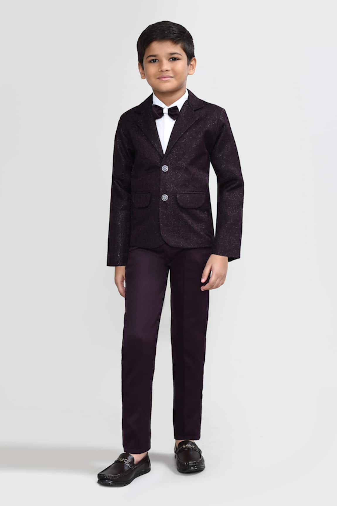 Petite Pomme Wine Designer Boys Suit Set 