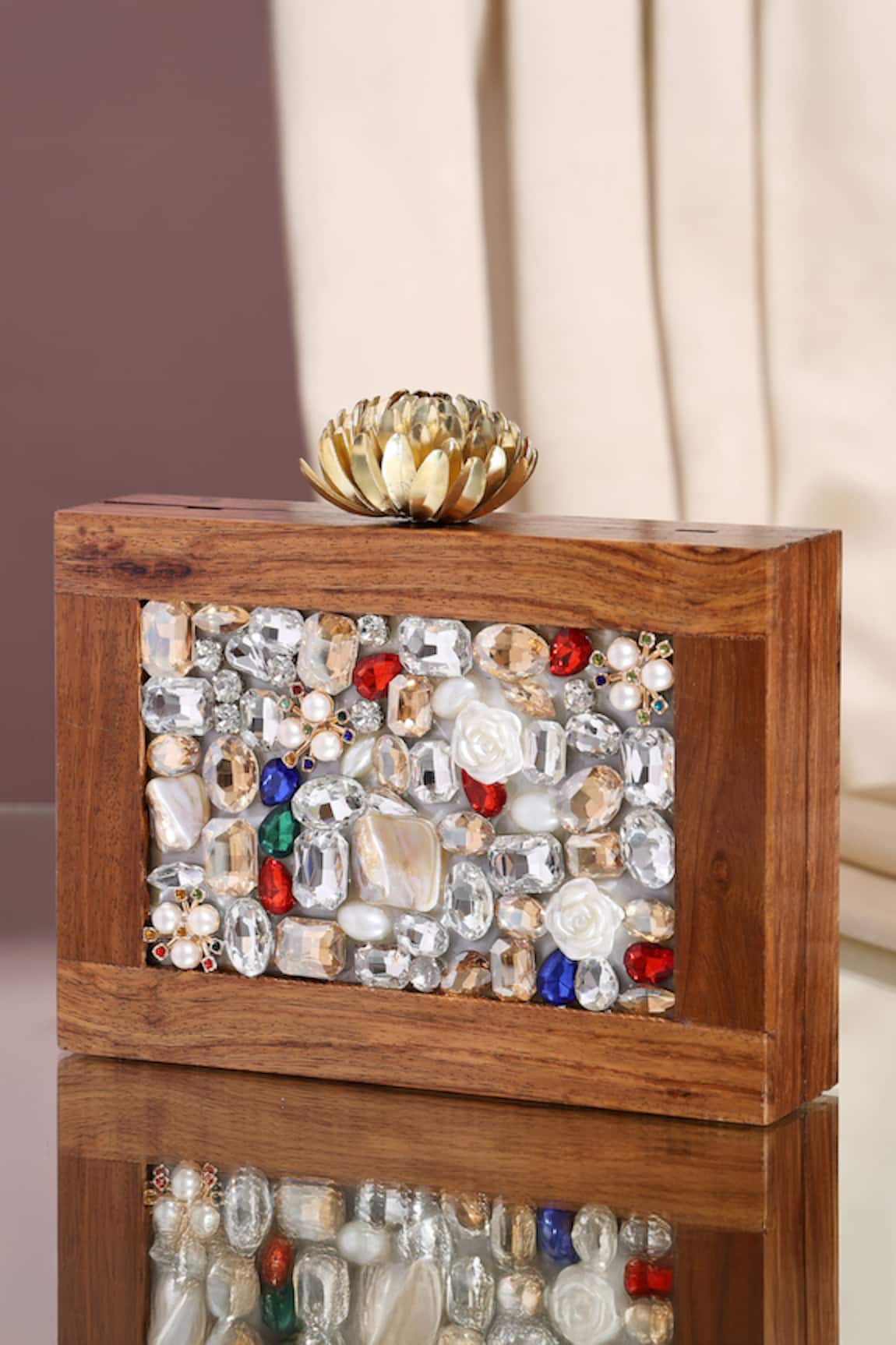 Nazaakat By Samara Singh Artisan Wooden Frame Clutch 
