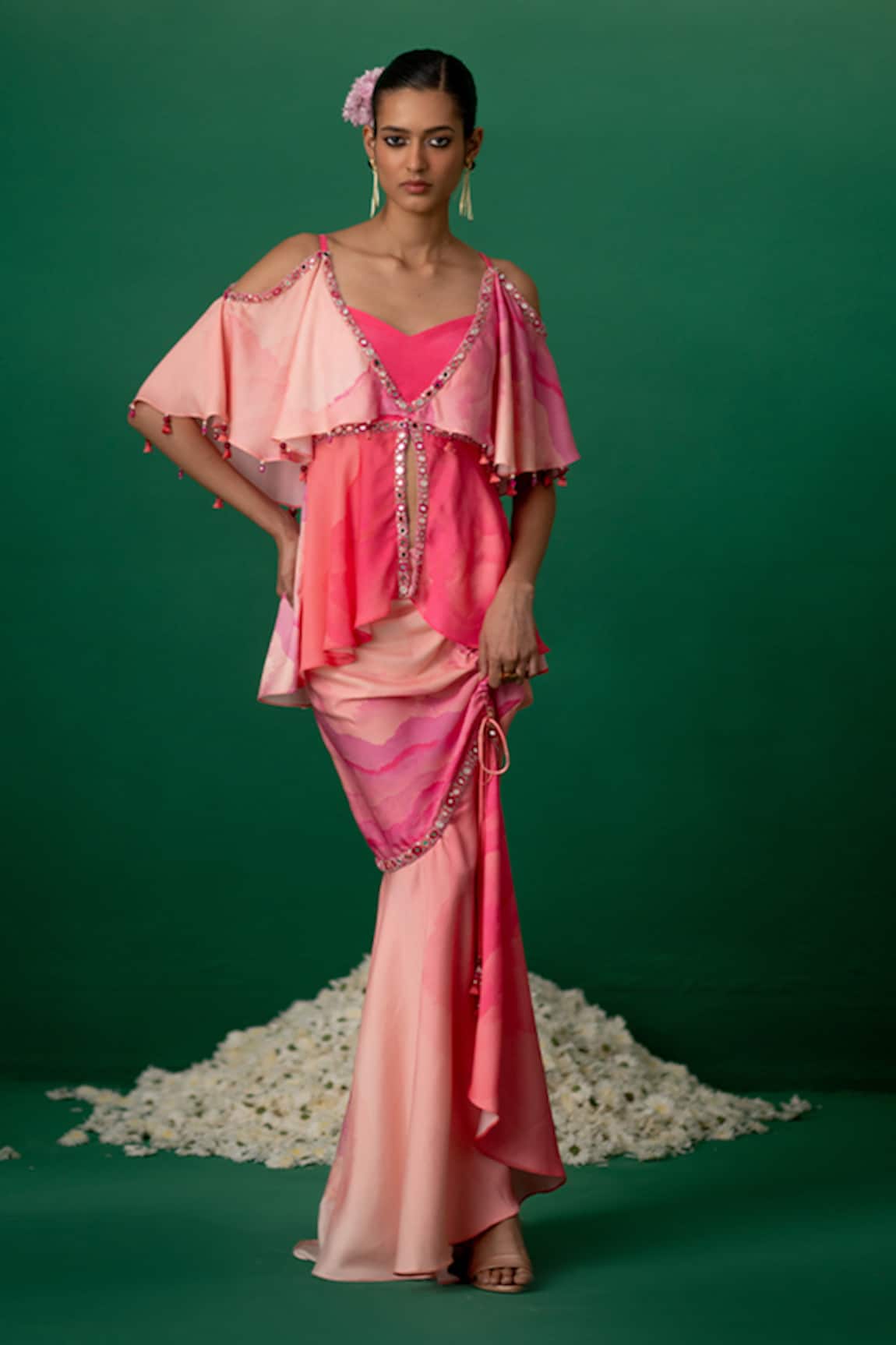 Shashank Arya Pink Designer Skirt & Kurti Set 