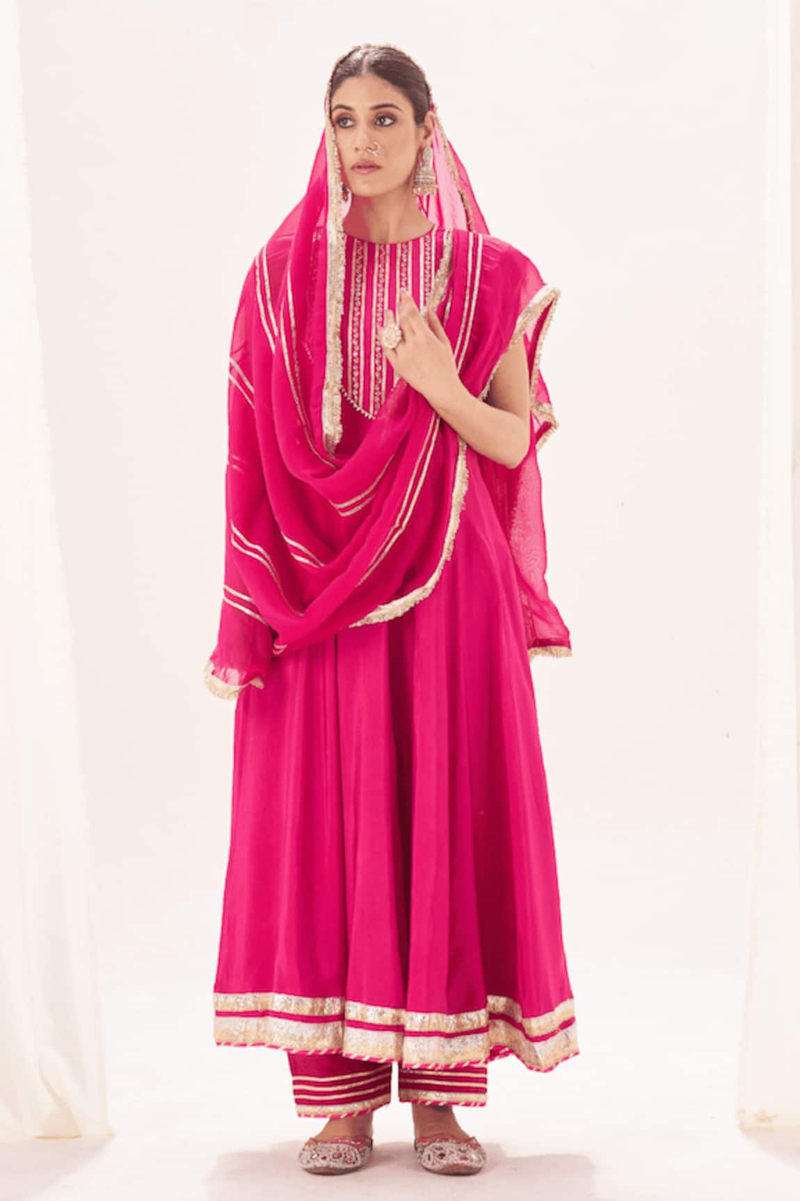 Muskann Kapadiaa Gota Patti Rose Pink Anarkali Set 