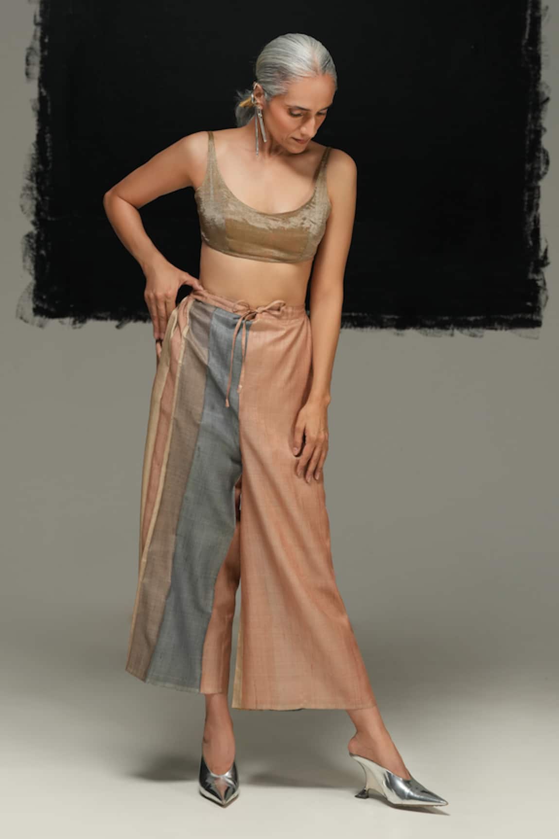 Urvashi Kaur Multicolour Tussar Silk Designer Pant