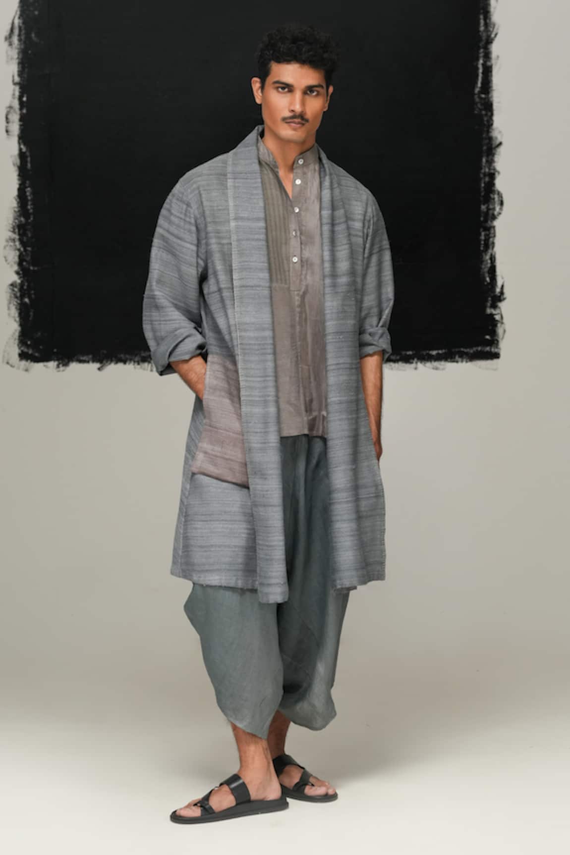 Urvashi Kaur Blue Ramie Linen Designer Pant 
