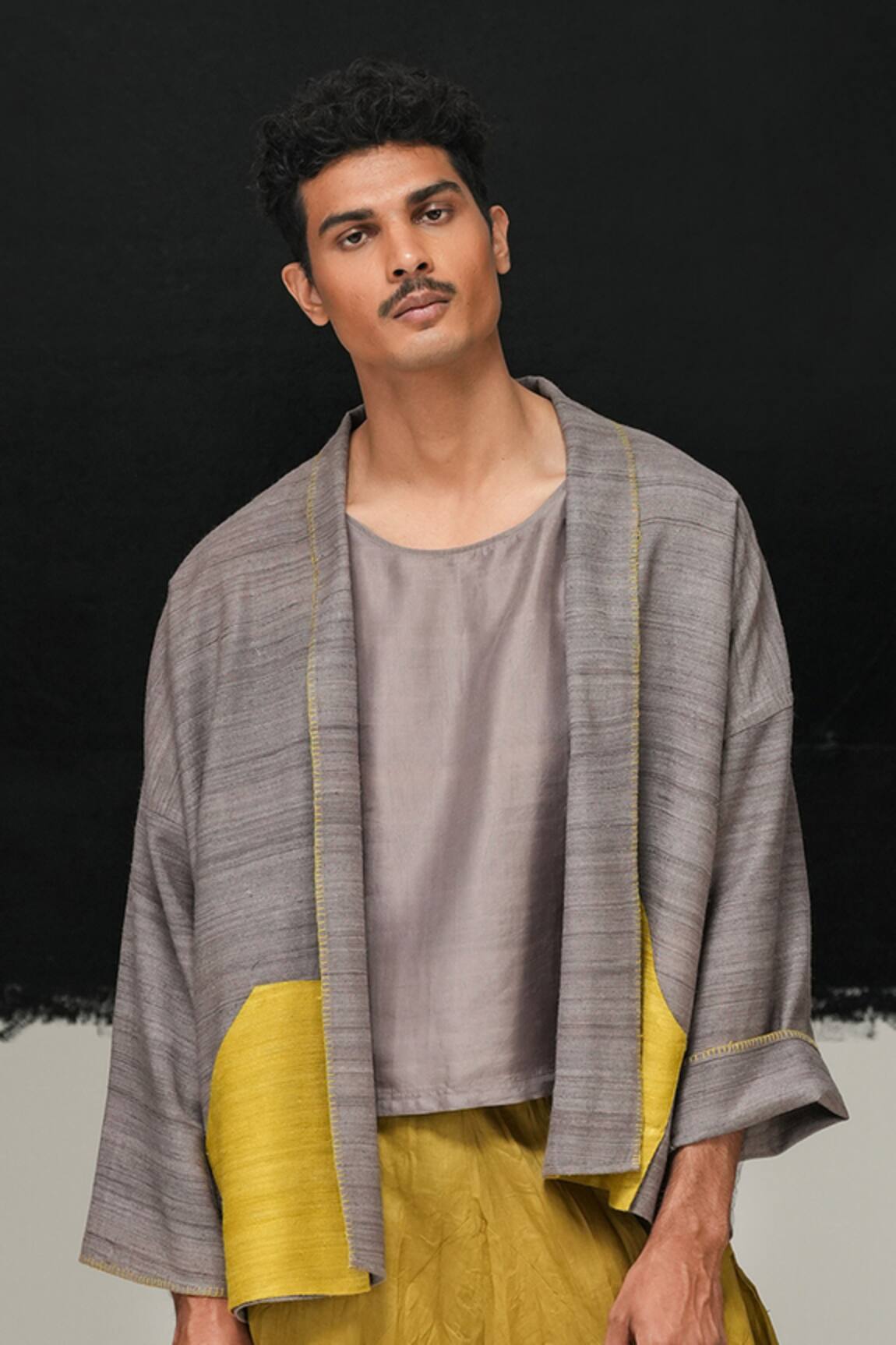 Urvashi Kaur Designer Handwoven Mulberry Silk T-shirt 
