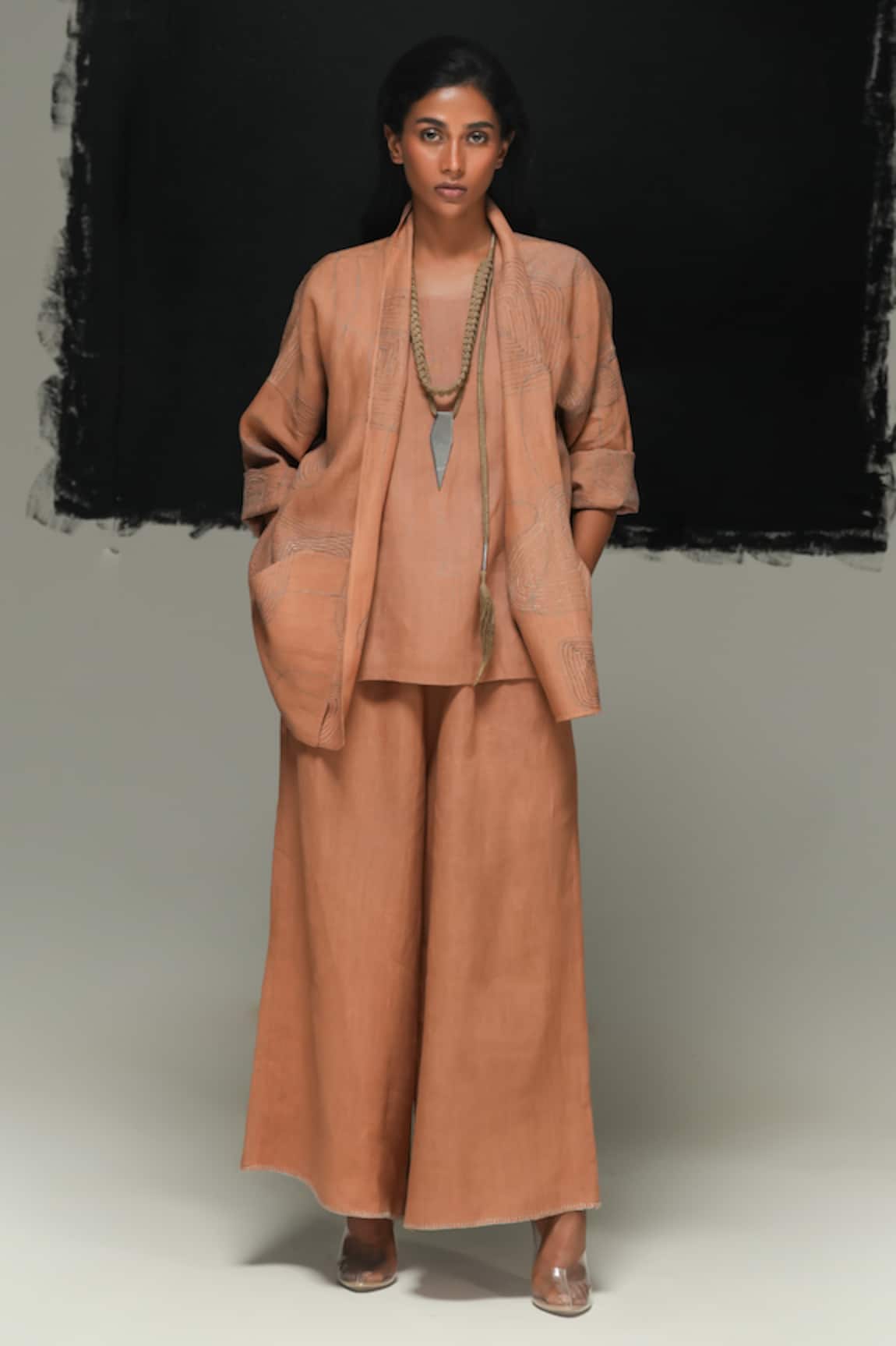 Urvashi Kaur Designer Linen Jyu Jacket 