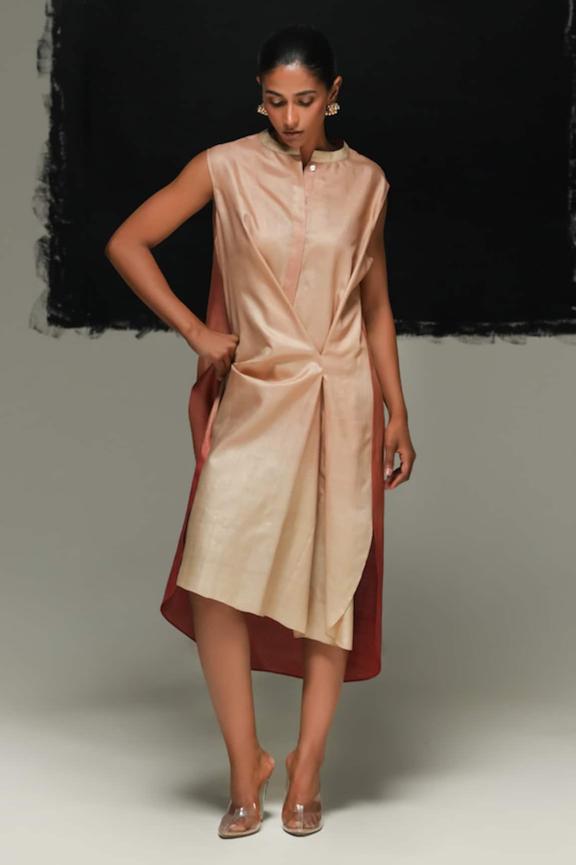 Urvashi Kaur Sakura Ombre Dyed Tussar Silk Dress 