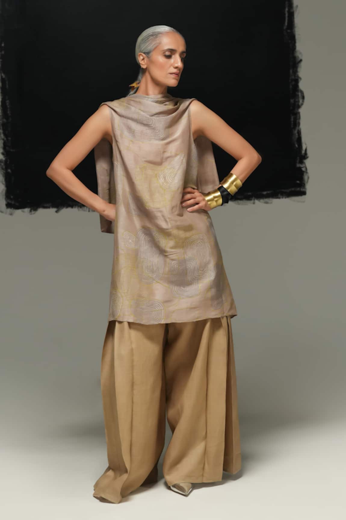 Urvashi Kaur Linen Embroidered Haru Top 