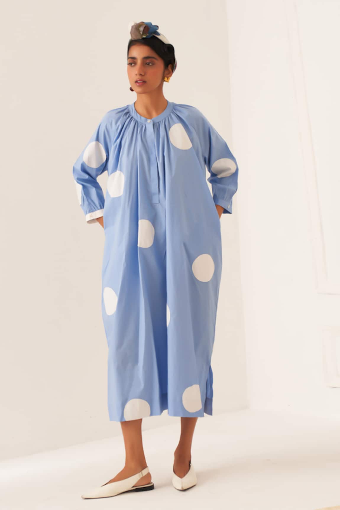 OFRIDA Luna Applique Gathered Dress 