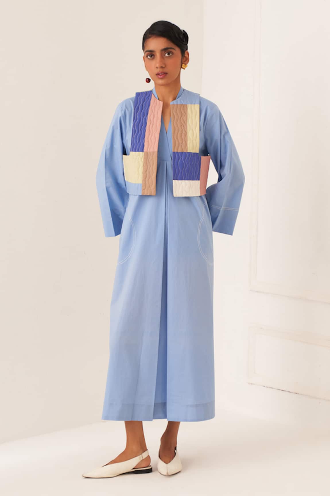 OFRIDA Powder Blue Designer Dress 