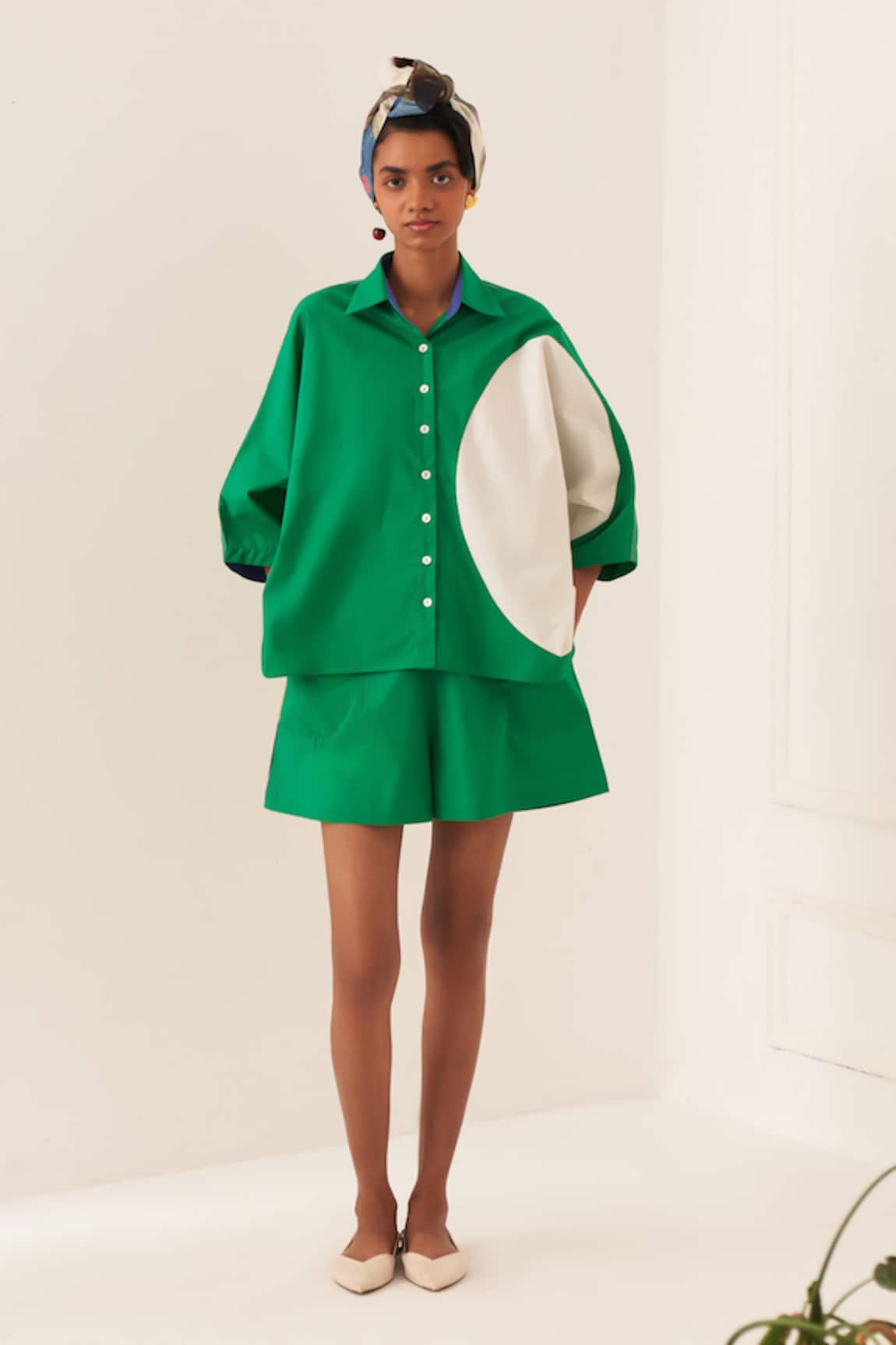 OFRIDA Circle Emerald Shirt Set 