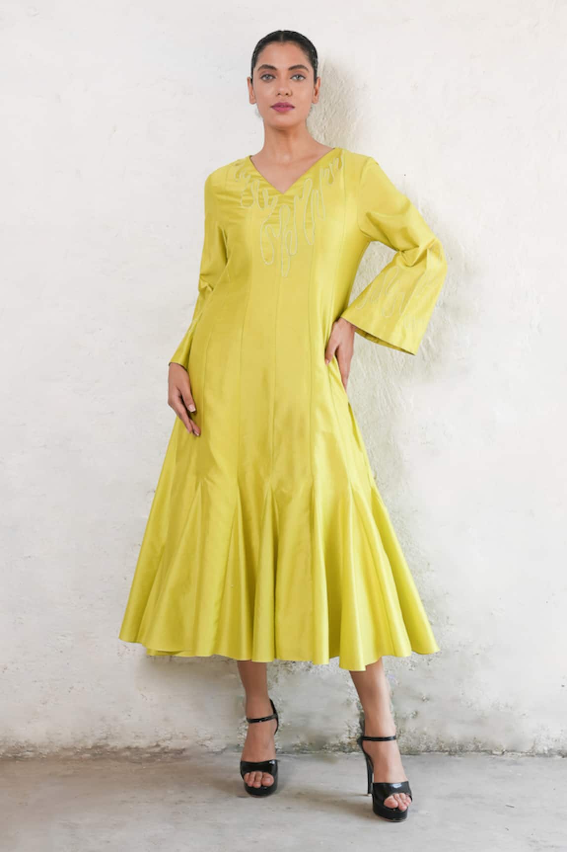 Saksham & Neharicka Applique Banarasi Cotton Silk Dress 