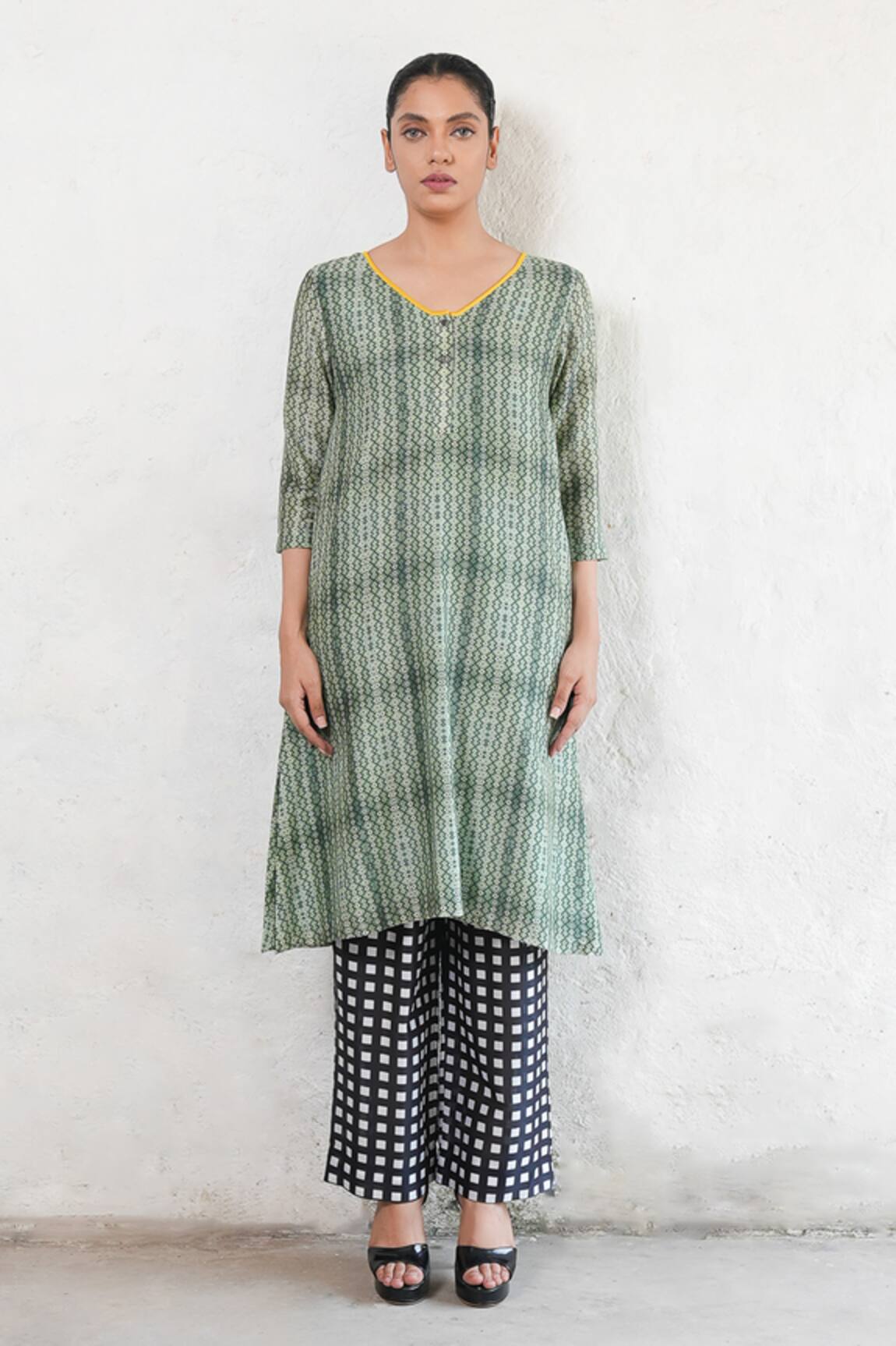 Saksham & Neharicka Olive Green Designer Kurta Set 