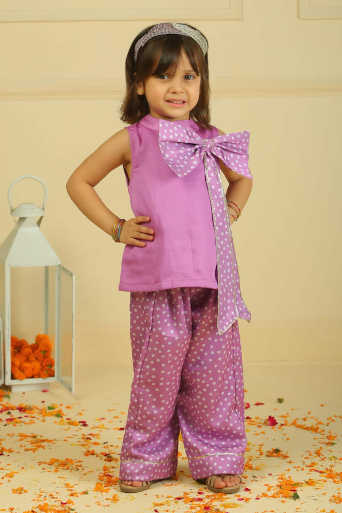 Pankhuri By Priyanka Bandhani Top & Palazzo Set 