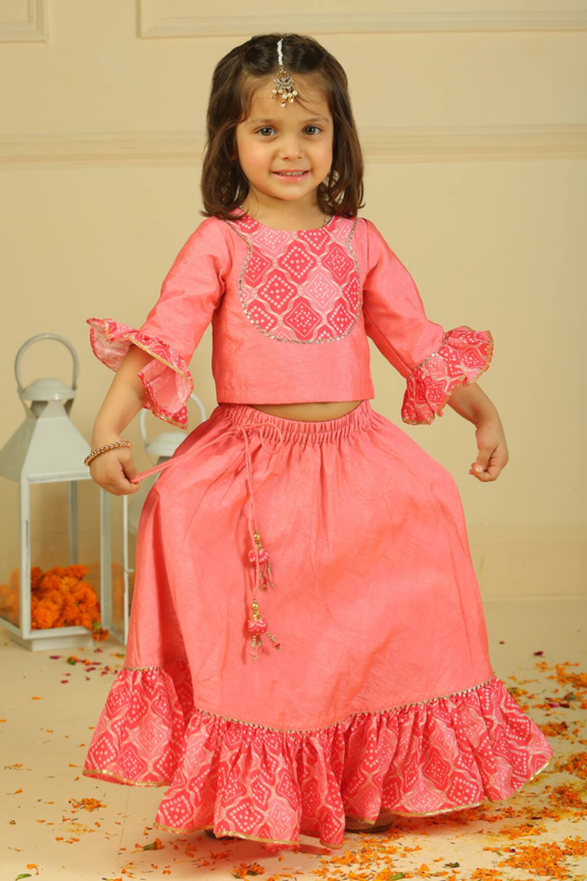 Pankhuri By Priyanka Light Pink Chanderi Lehenga Set 