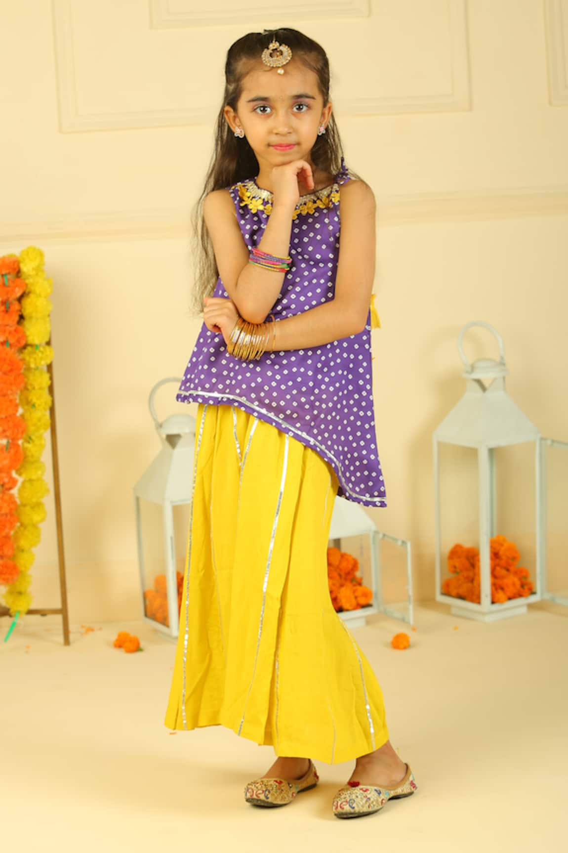 Pankhuri By Priyanka Bandhani Top & Palazzo Set 