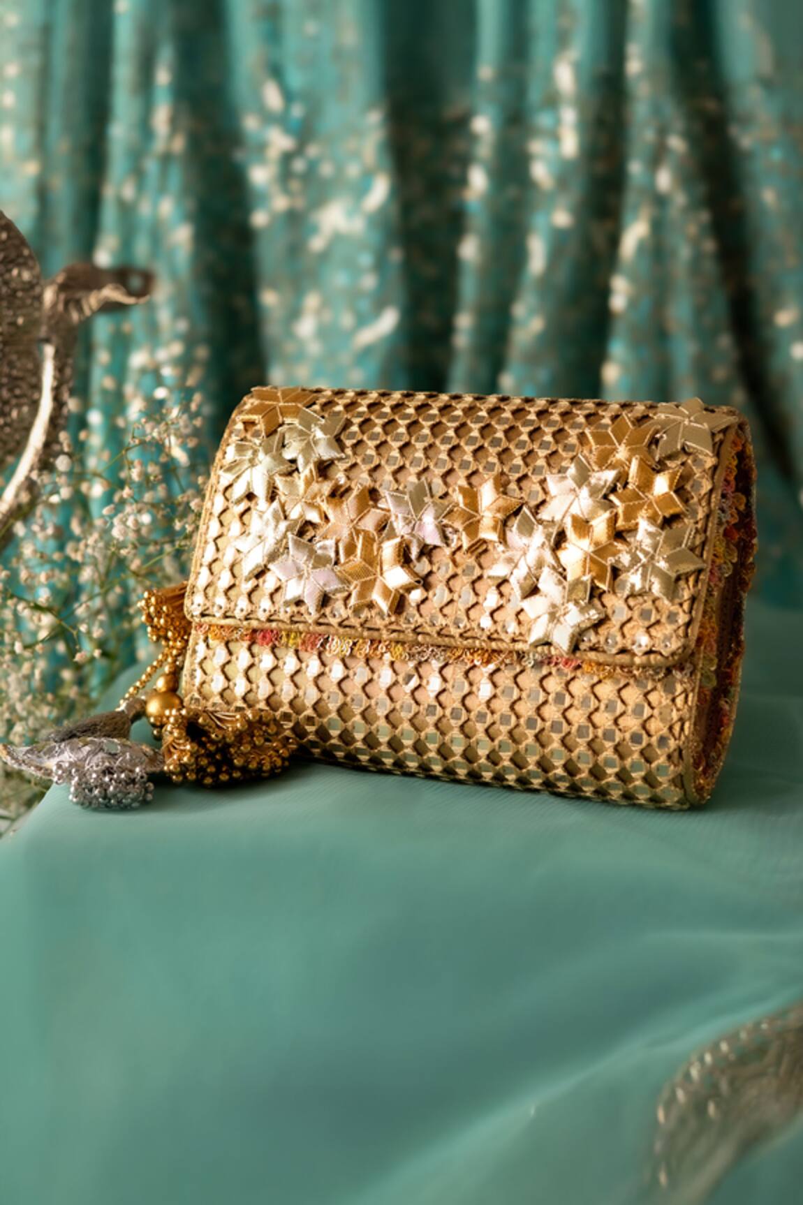 Bhavna Kumar Gota Embellished Gold Clutch 