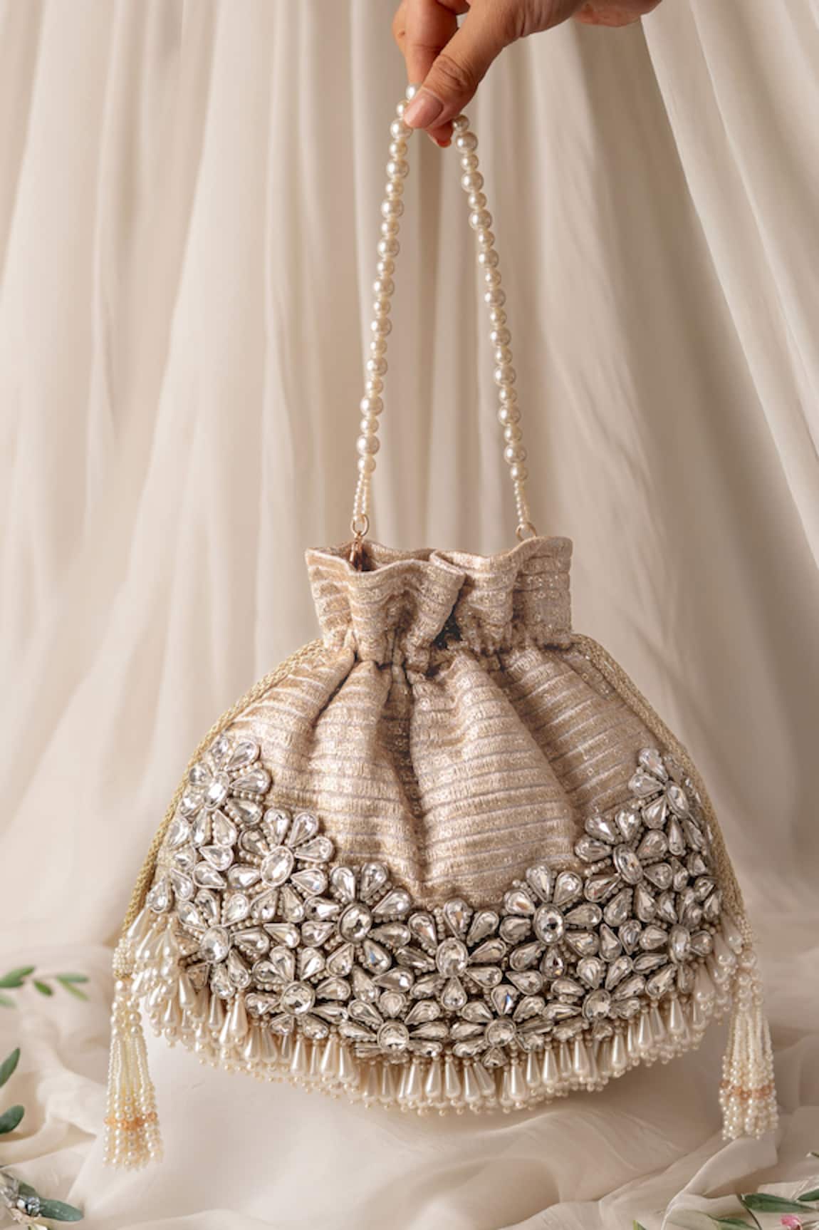 Bhavna Kumar Kundan Embellished Potli Bag 