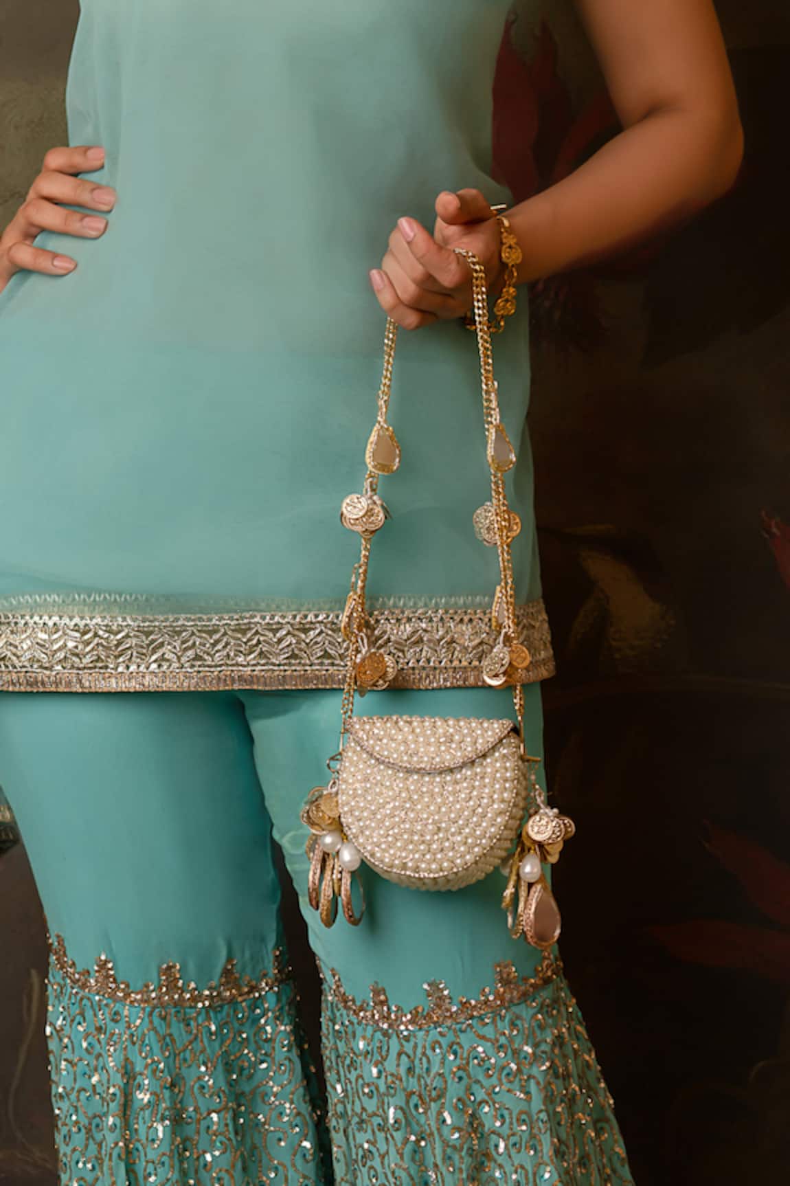 Bhavna Kumar Pearl Metal Mini Bag 