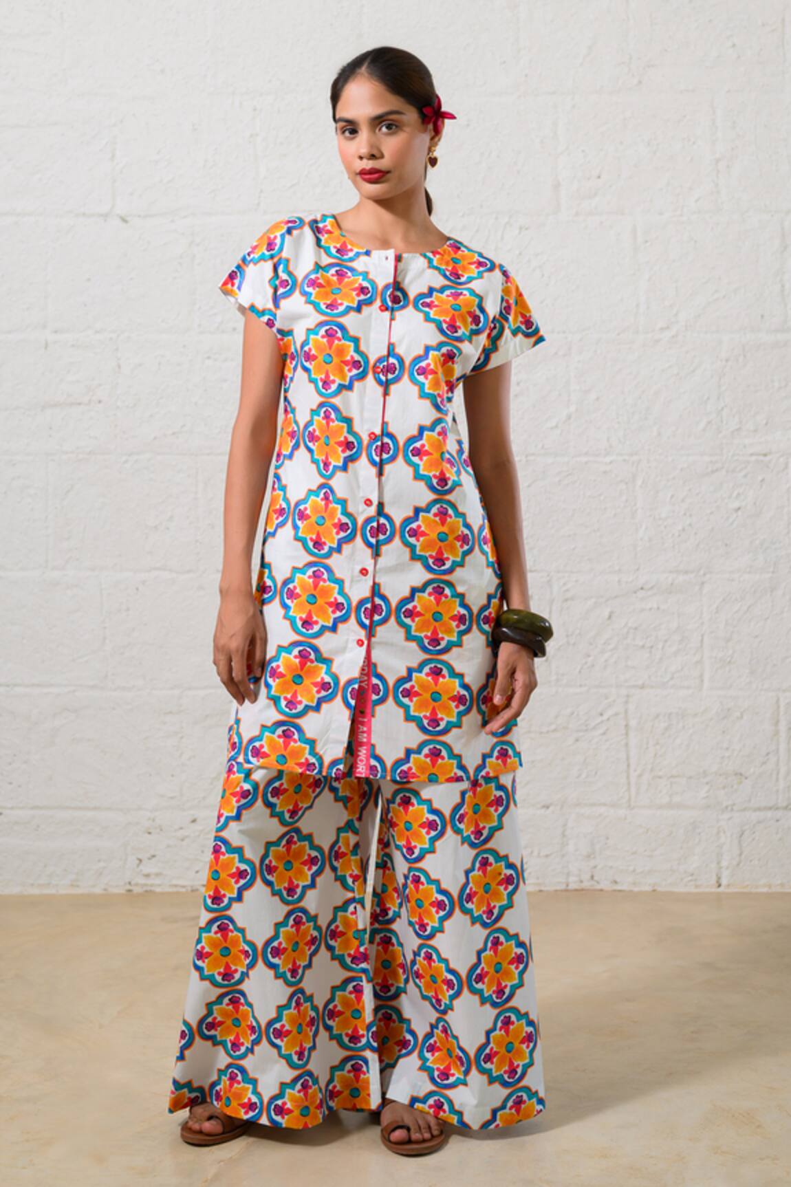 Prachi Kamat Multicolor Printed Kurta & Palazzo Set 