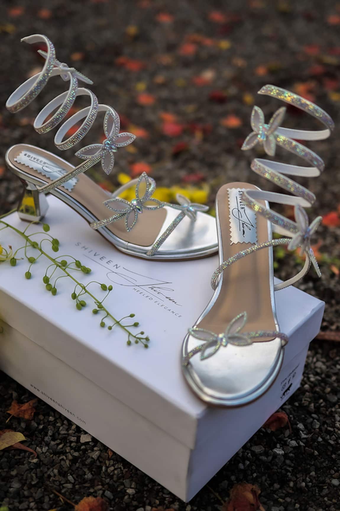 Shiveen Shiveen Designer Silver Serenette Heels 