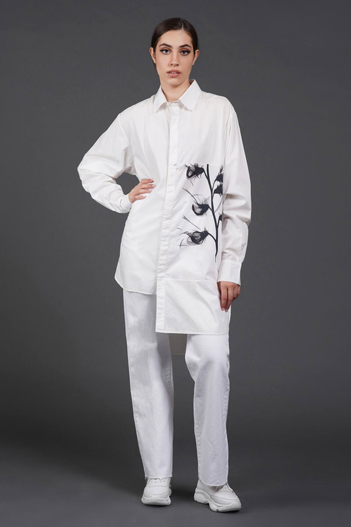 Samant Chauhan Monochrome Blossom Shirt