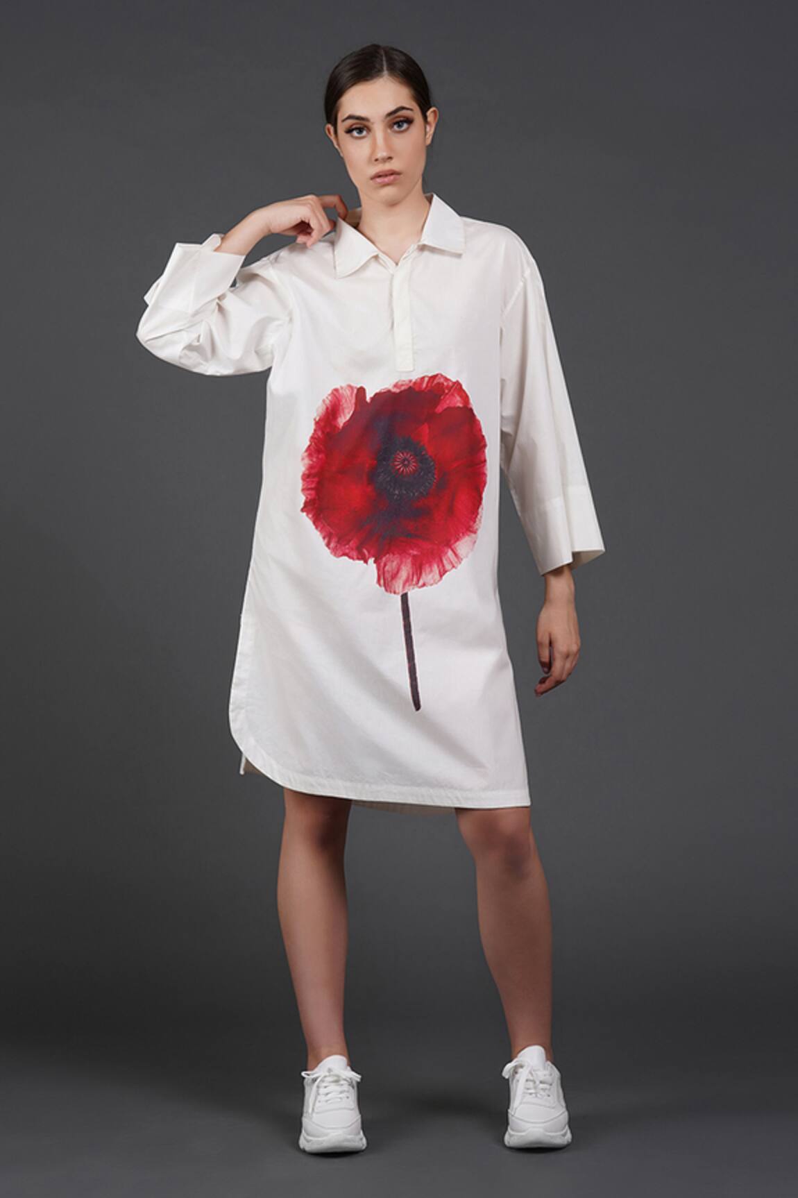 Samant Chauhan Scarlet Bloom Shirt Dress