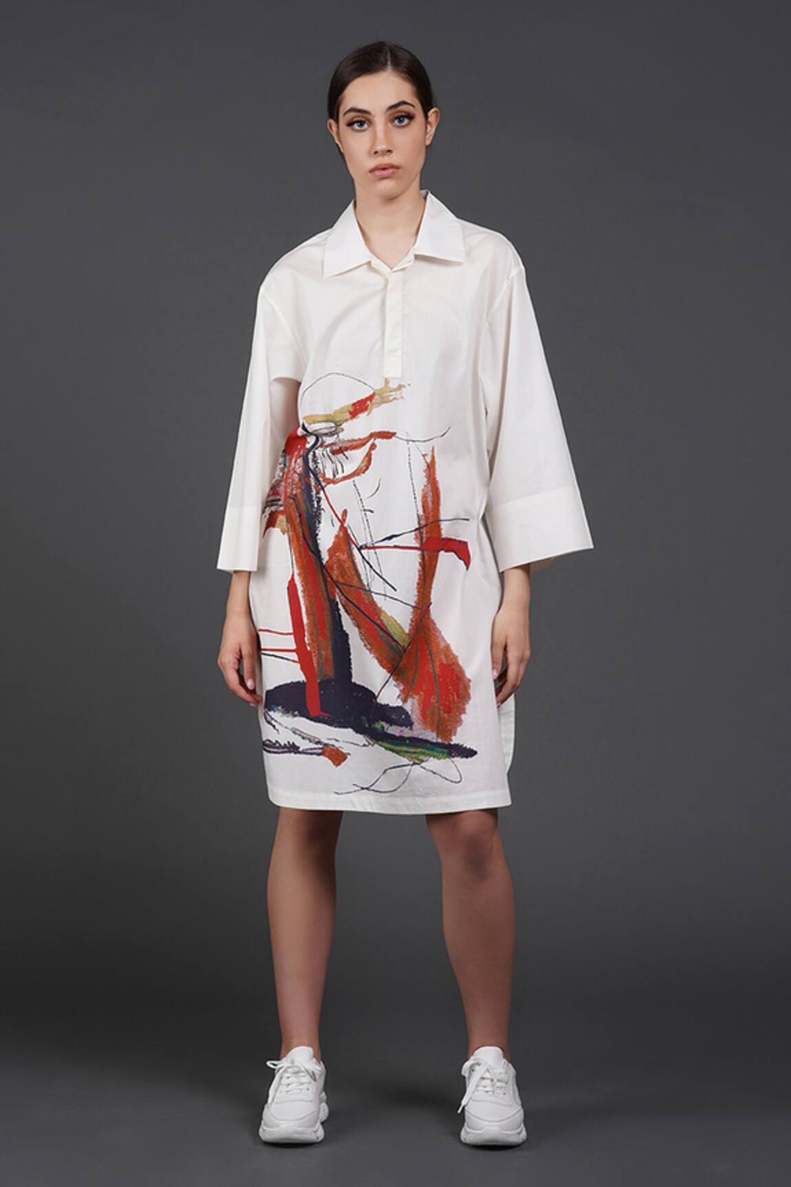 Samant Chauhan Abstract Print Cotton Shirt Dress