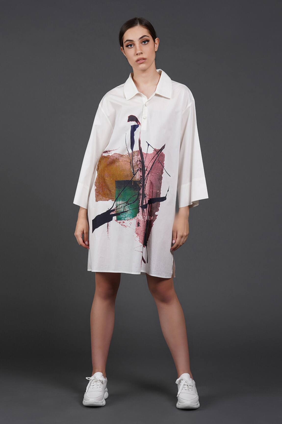 Samant Chauhan Sculpted Hue Cotton Shirt Dress