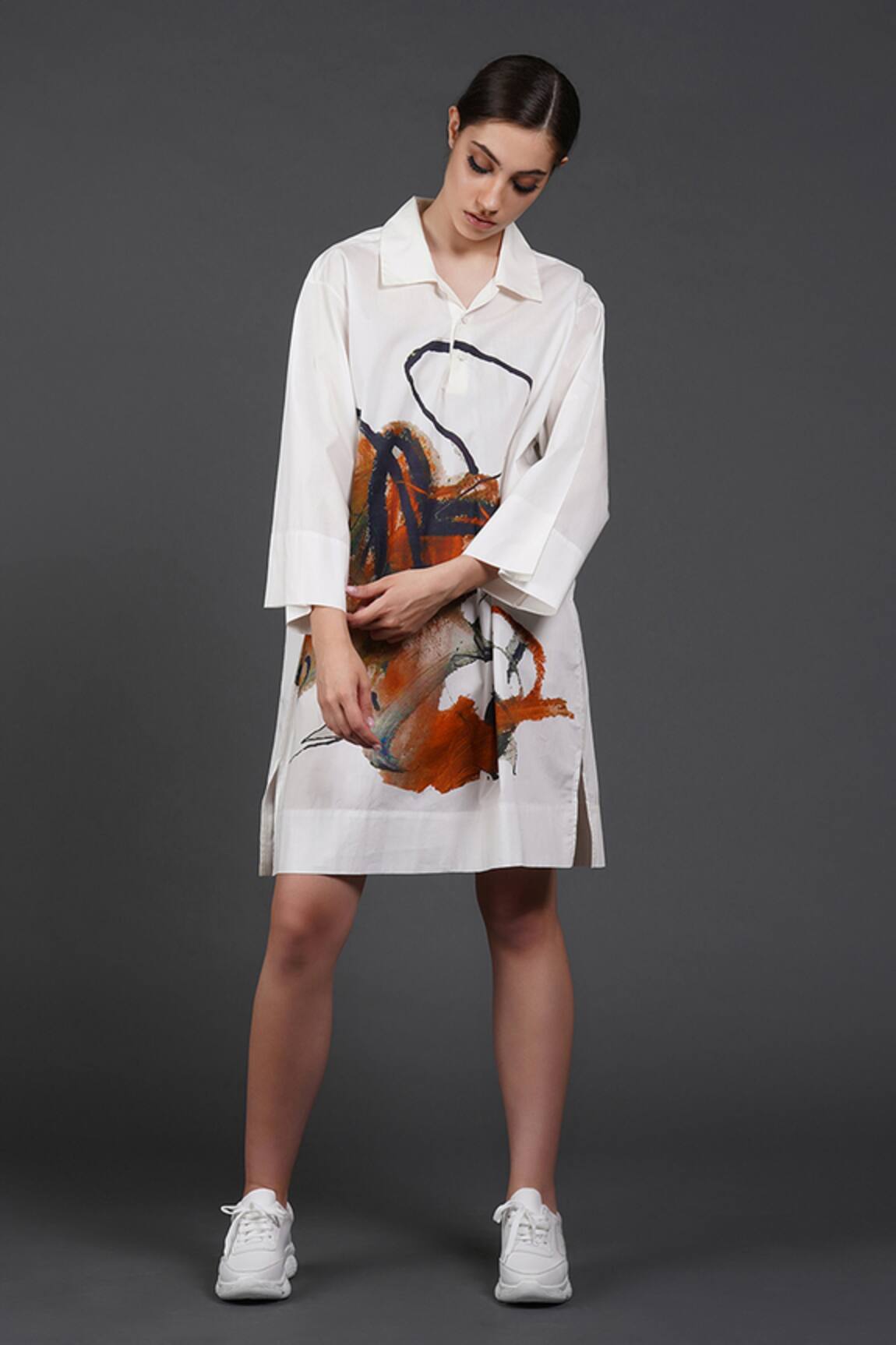 Samant Chauhan Intricate Ink Shirt Dress