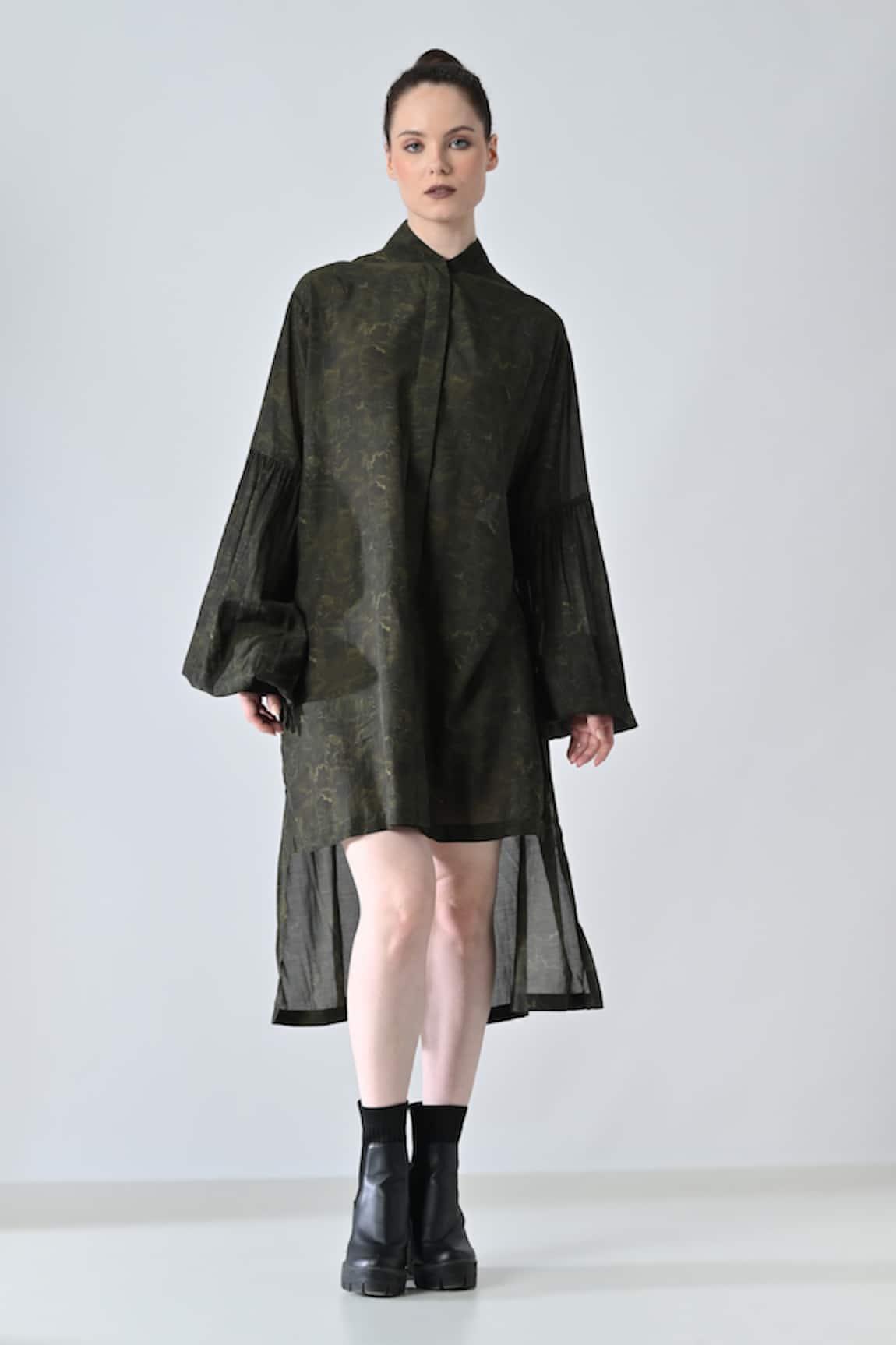 Samant Chauhan Olive Green Shirt Dress