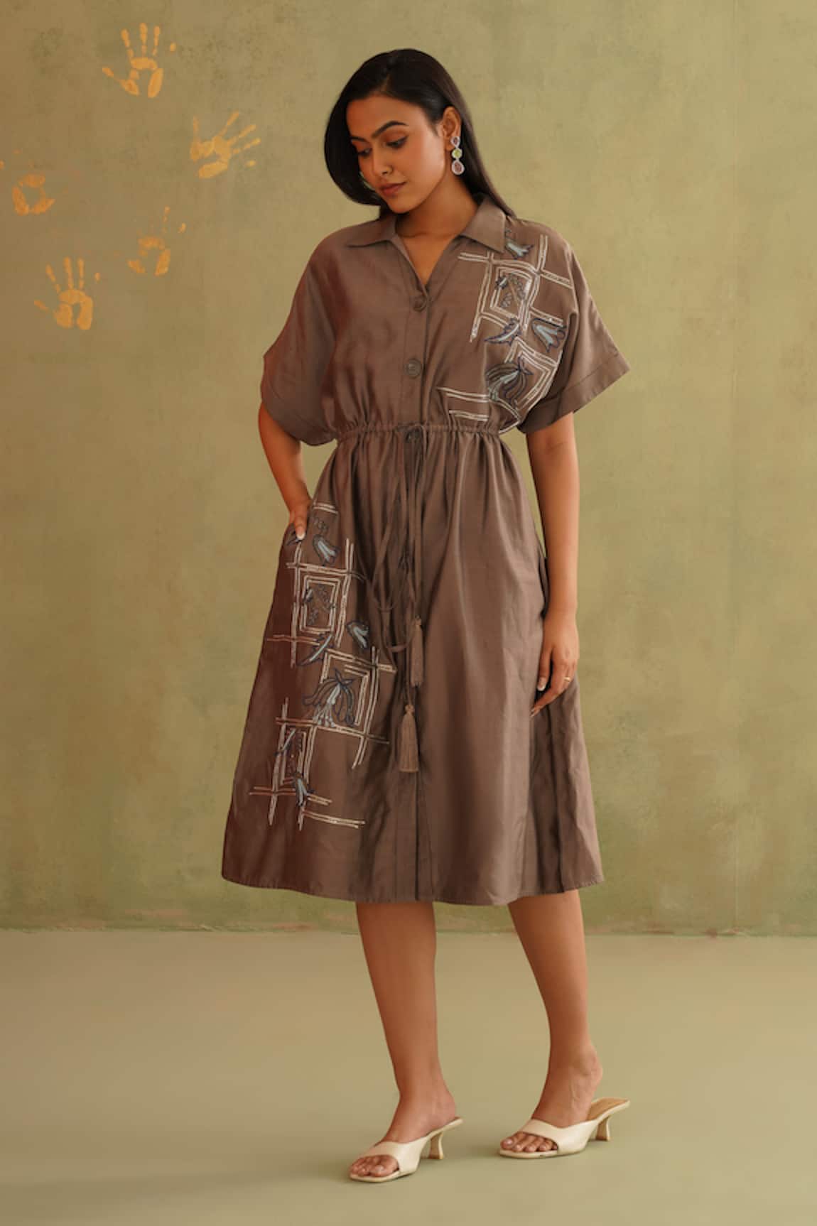 Midori By Sgv Designer Hand Embroidered Jun Dress 