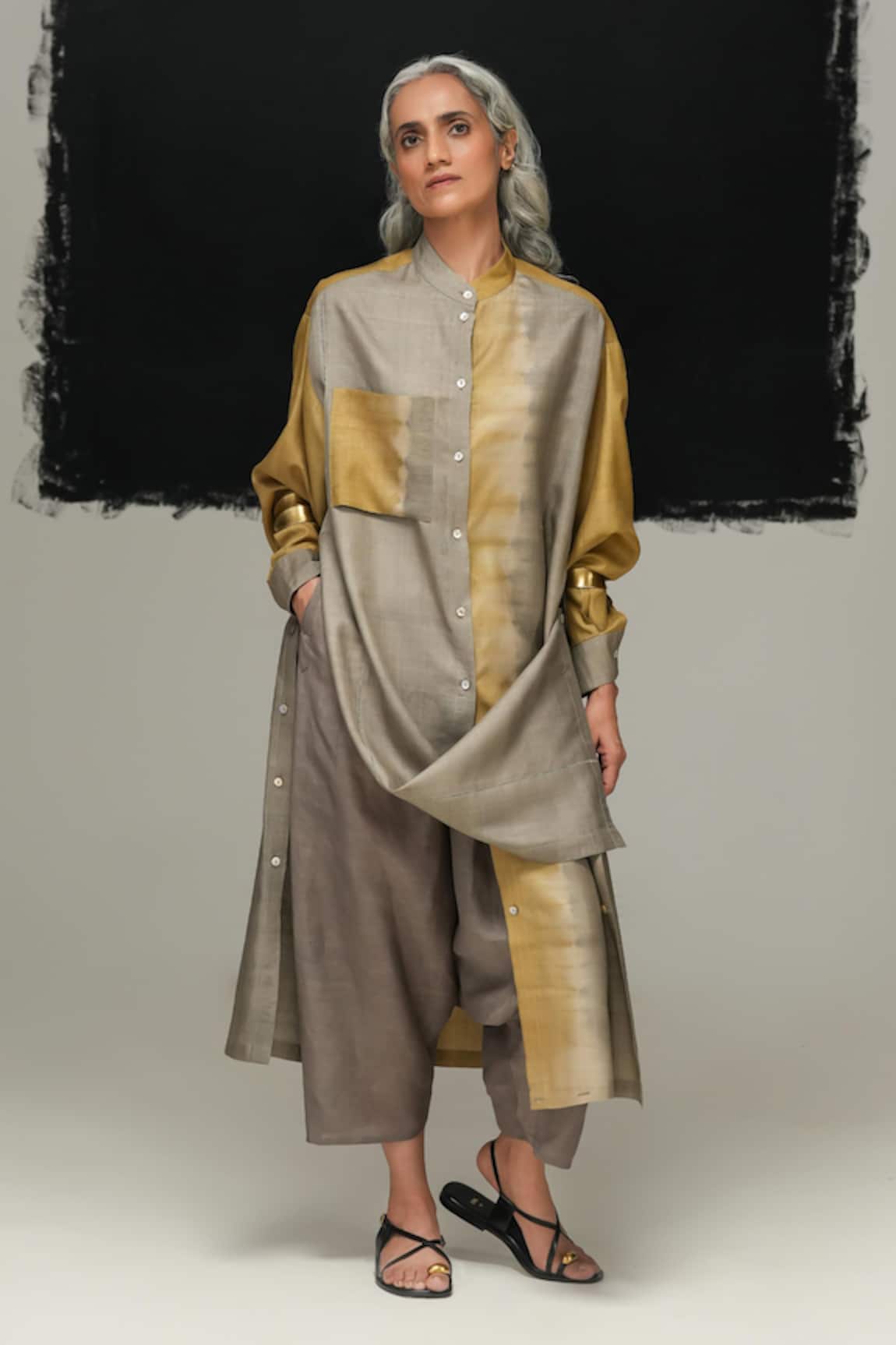 Urvashi Kaur Shibui Tussar Silk Dress 