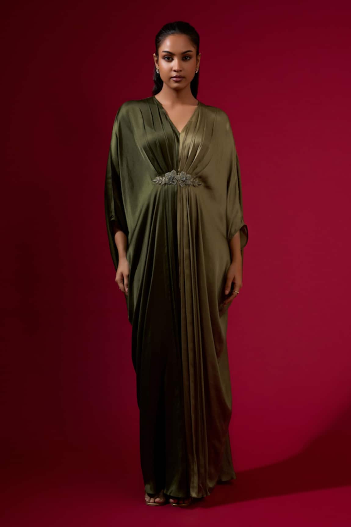 Omana By Ranjana Bothra Designer Modal Satin Kaftan 