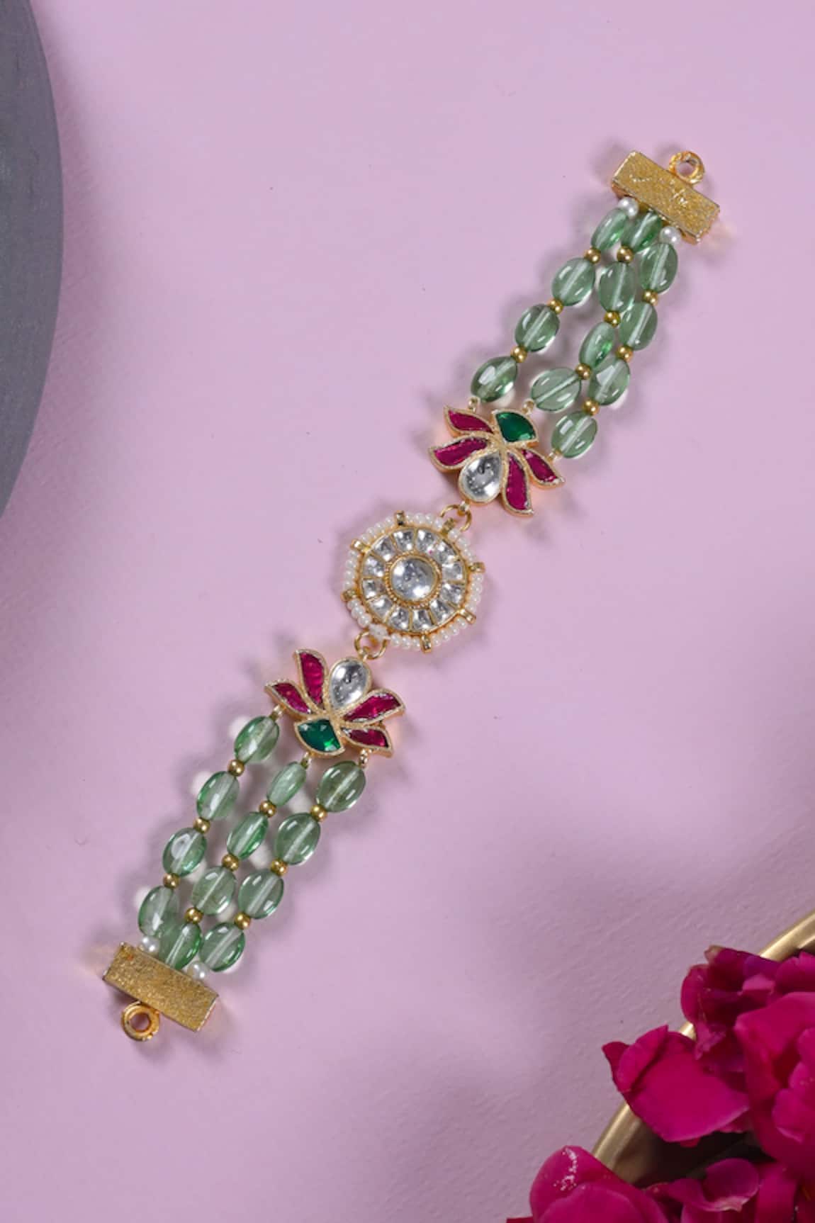 Shlok Jewels Jadau Kundan Multi Coloured Rakhi 