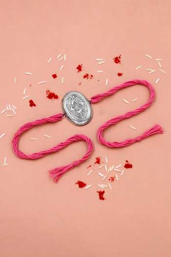 Sangeeta Boochra Vintage Bloom Silver Rakhi 