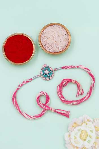 Sangeeta Boochra Lotus Grace Silver Rakhi 