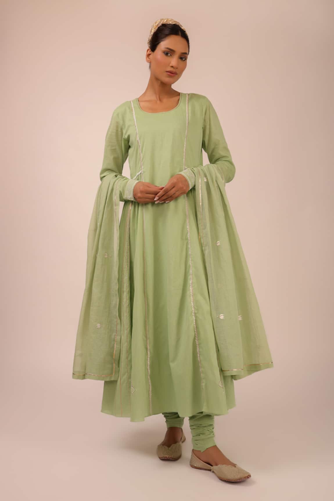 Kalakari By Akanksha Olive Green Designer Kurta Set 
