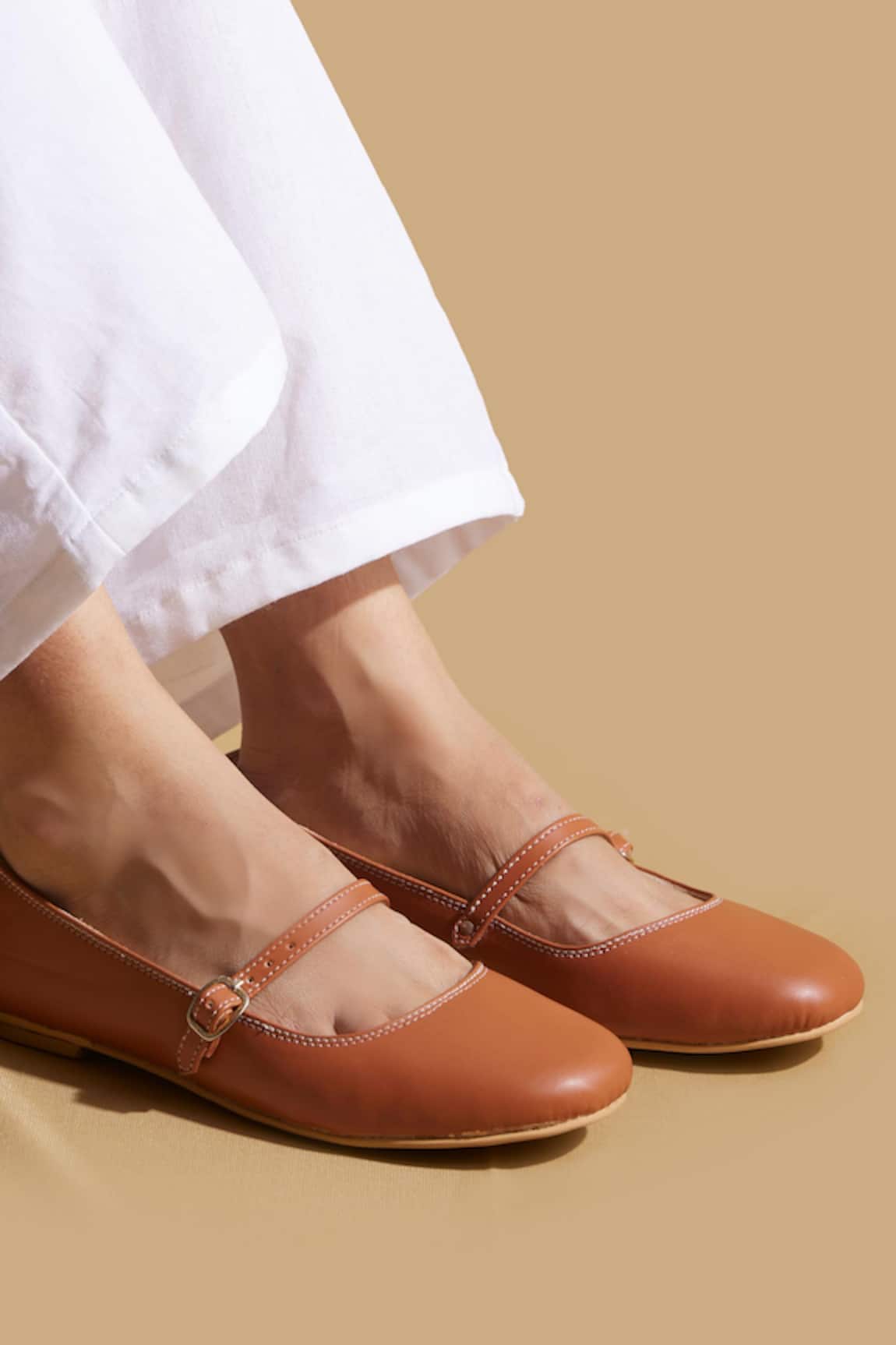 Tiesta Custom Tan Ballerinas 