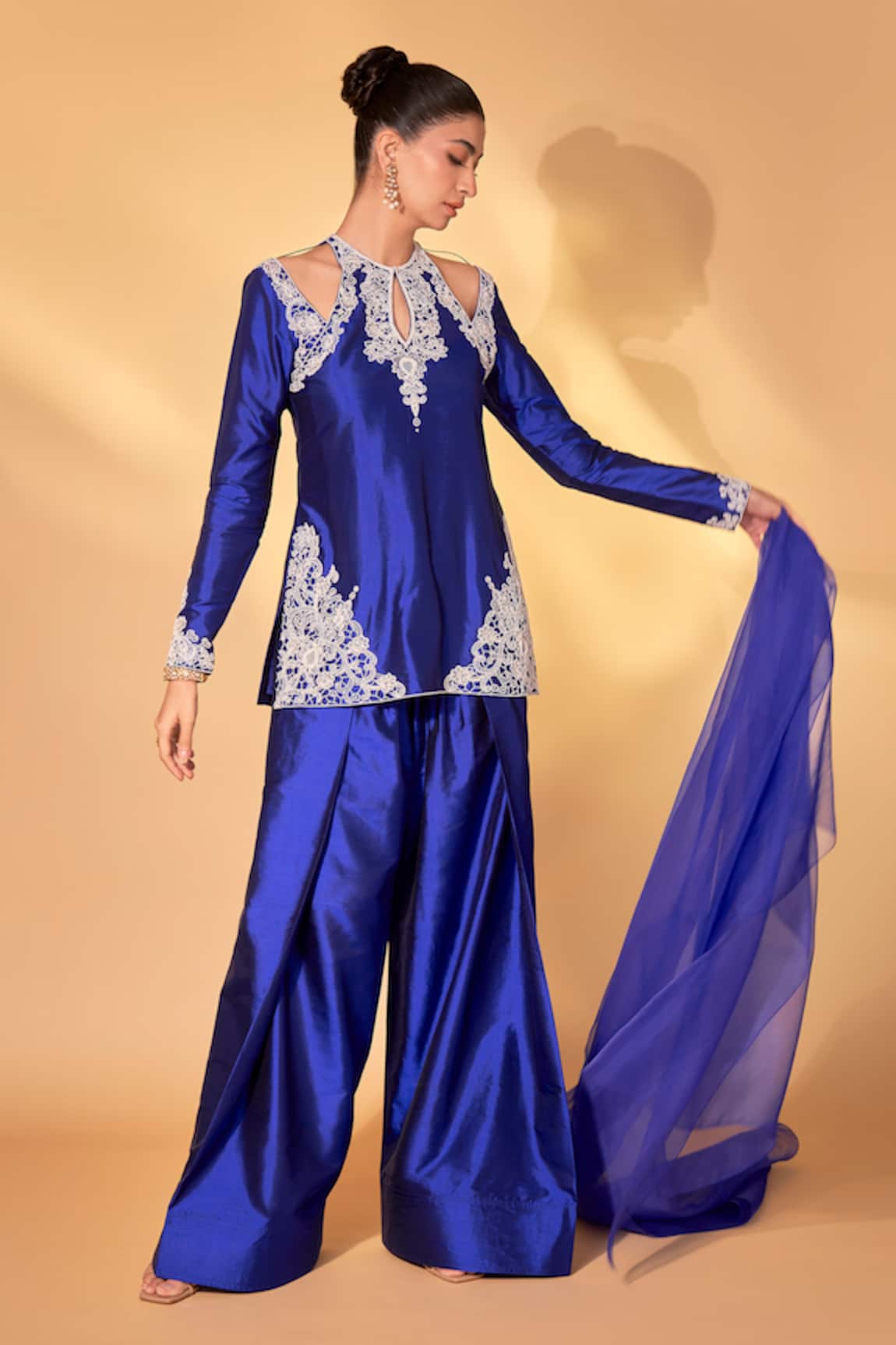 Ohaila Khan Royal Blue Hand Embroidered Salwar Set 
