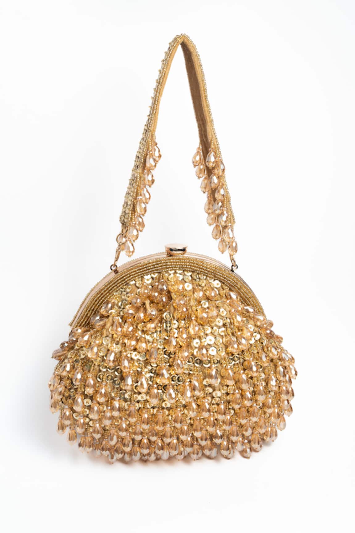 Nayaab By Sonia Dangling Bead & Sequin Clutch 