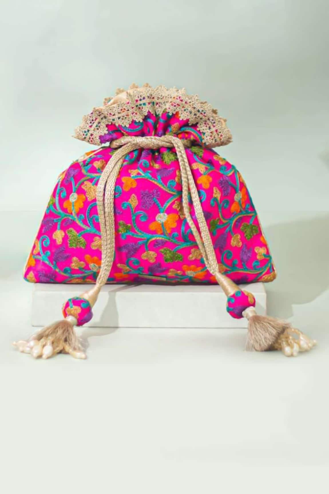 Amyra Rouka Embroidered Potli 