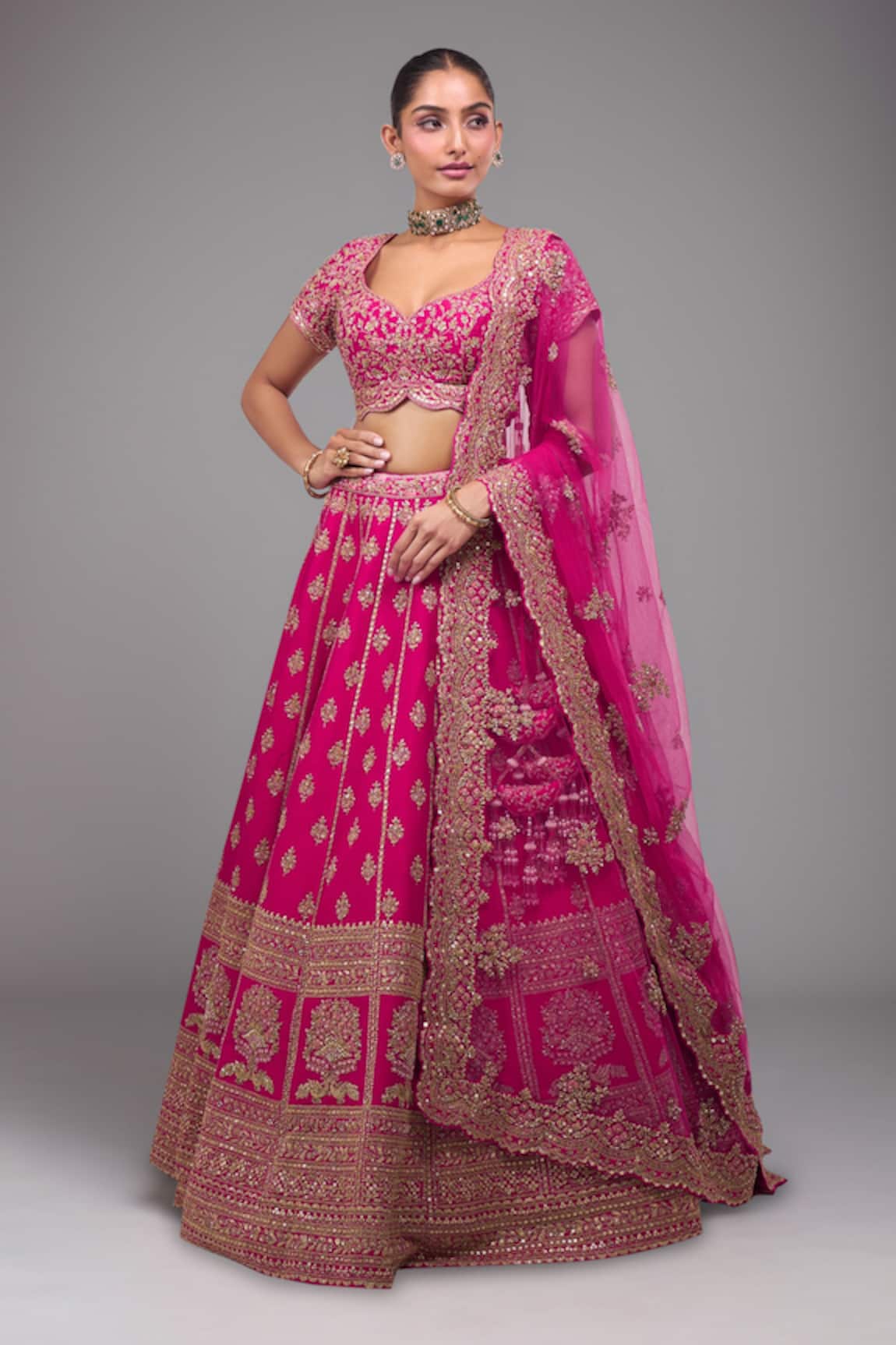 Azeera Rani Pink Embroidered Lehenga Set 